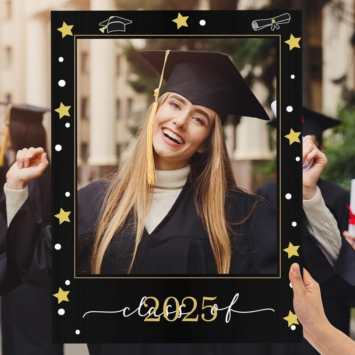 32 x 24 Inch Photo Booth Selfie Frame Prop Booth for Birthday Event Parties Large Blank DIY Cutout Props for Funny Decoration Christmas, Holiday Supplies