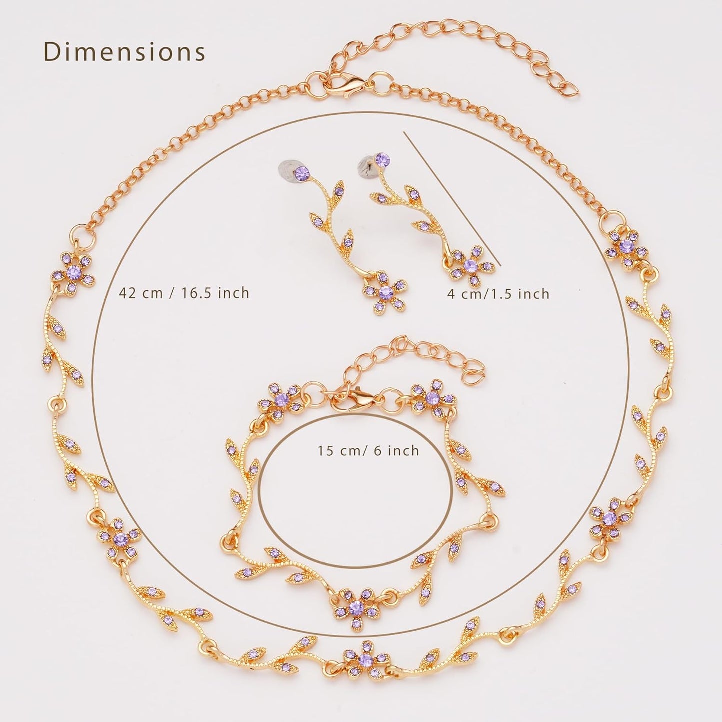 Crystal Necklace Earrings Bracelet Bridal Wedding Jewelry Set Rhinestone Choker Necklace For Brides Bridesmaid