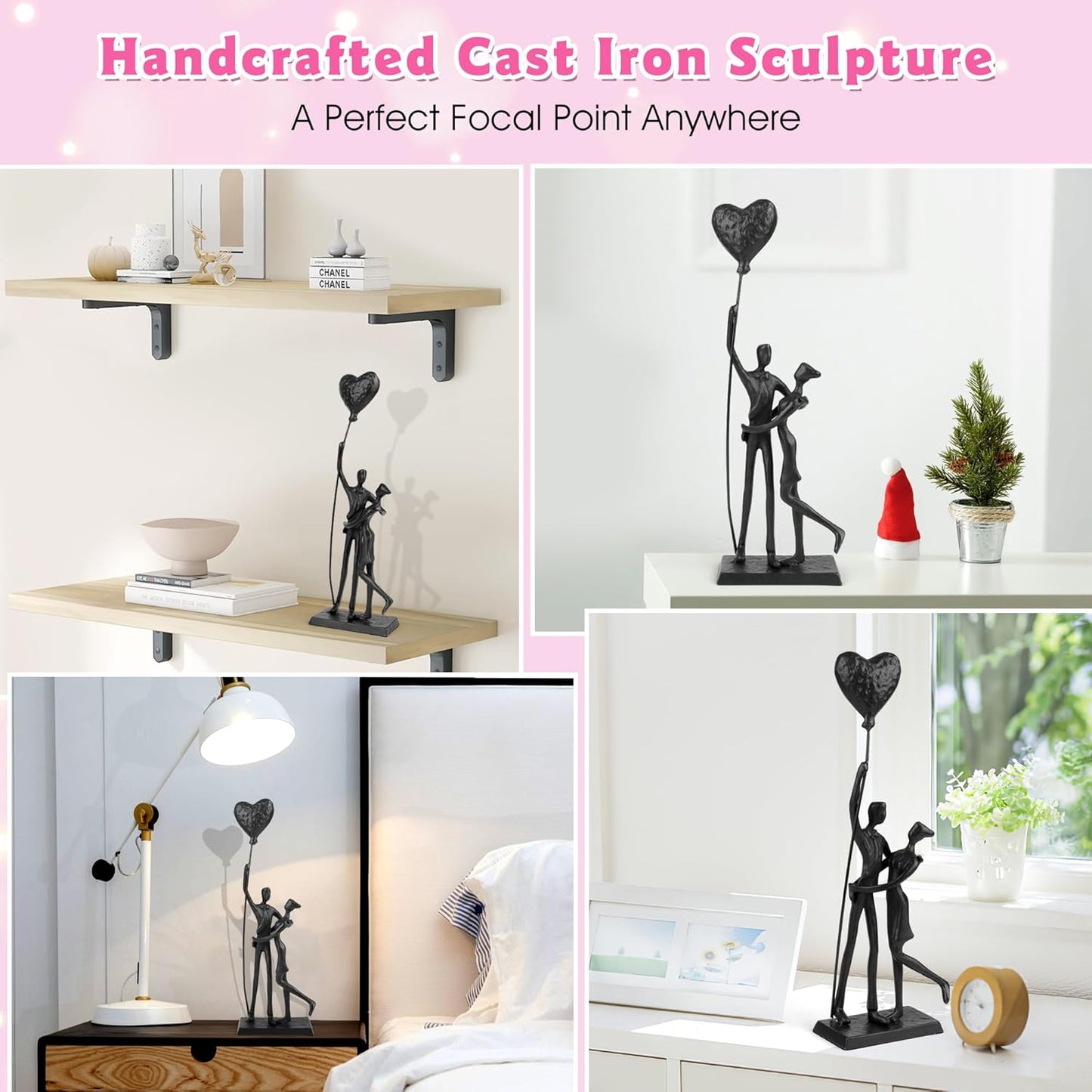 Wedding Gifts for Couples 2025, Romantic Couple Iron Sculpture 12in Handcrafted Passionate Love Metal Statue Decoration, Anniversary for Women Men Her Him Wife Husband Birthday Gifts