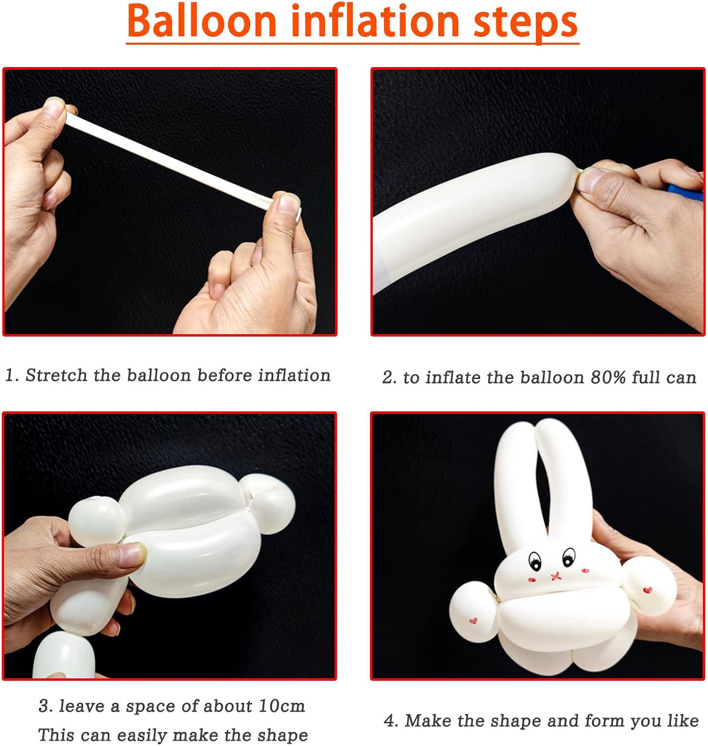 White 260 Long Balloons 100 Pack White Modeling Long Magic Balloons Thickening Latex Twisting DIY Animal Balloon for Birthday Wedding Christmas Festival Party Decoration (white balloon)