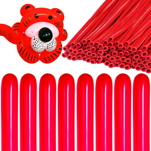 KAWKALSH 260 Red Long Balloons for Balloon Garland Thickening Skinny Latex Twisting Animals Modeling Christmas Birthday Wedding Party Festival Decorations 100pcs