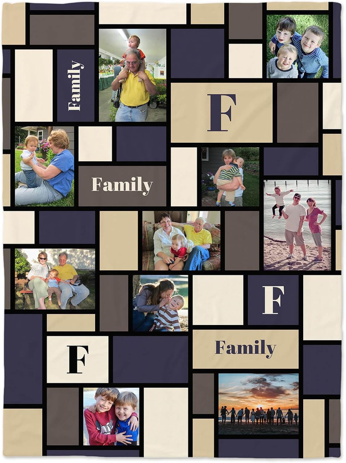 Custom Blankets with Photos Text, Customized Gifts for Family, Personalized Blanket Customized Throw Blankets with Photos, Gifts for Mom Dad Grandma Grandpa Aunt Uncle on Birthday Wedding Christmas