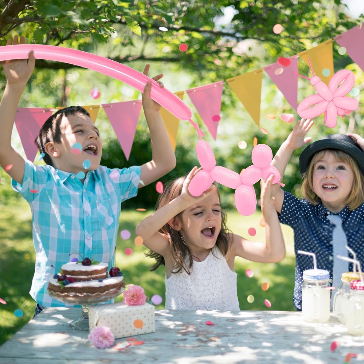 260 Long Balloons 100 Pack Pastel Pink Twisting Animal Balloons Thickening Latex Modeling Long Magic Balloons for Animal Model Weddings Birthdays Festival Party Decorations