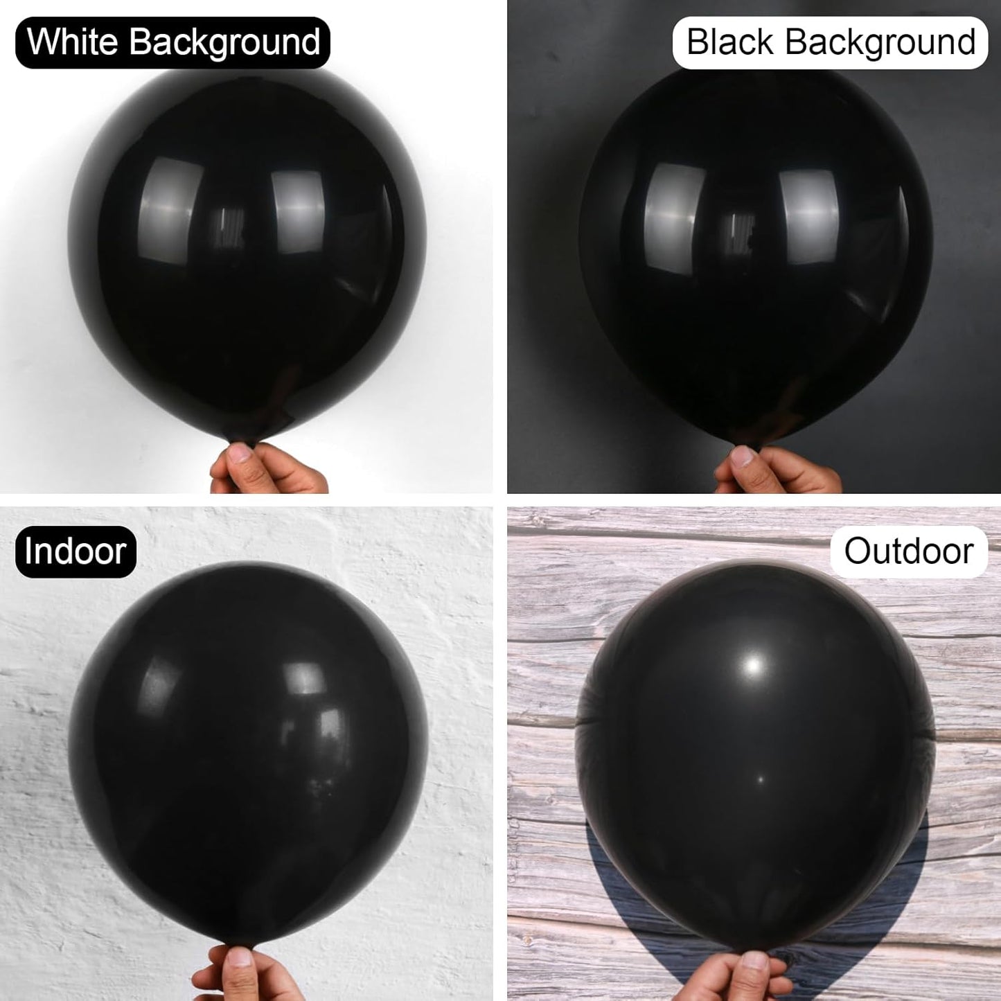 Black Balloons 150 pcs Different Sizes Pack of 18 12 10 5 Inch Matte Black Latex Balloon Arch Kit Garland for Graduation Halloween New Year Anniversary Birthday Party Decorations