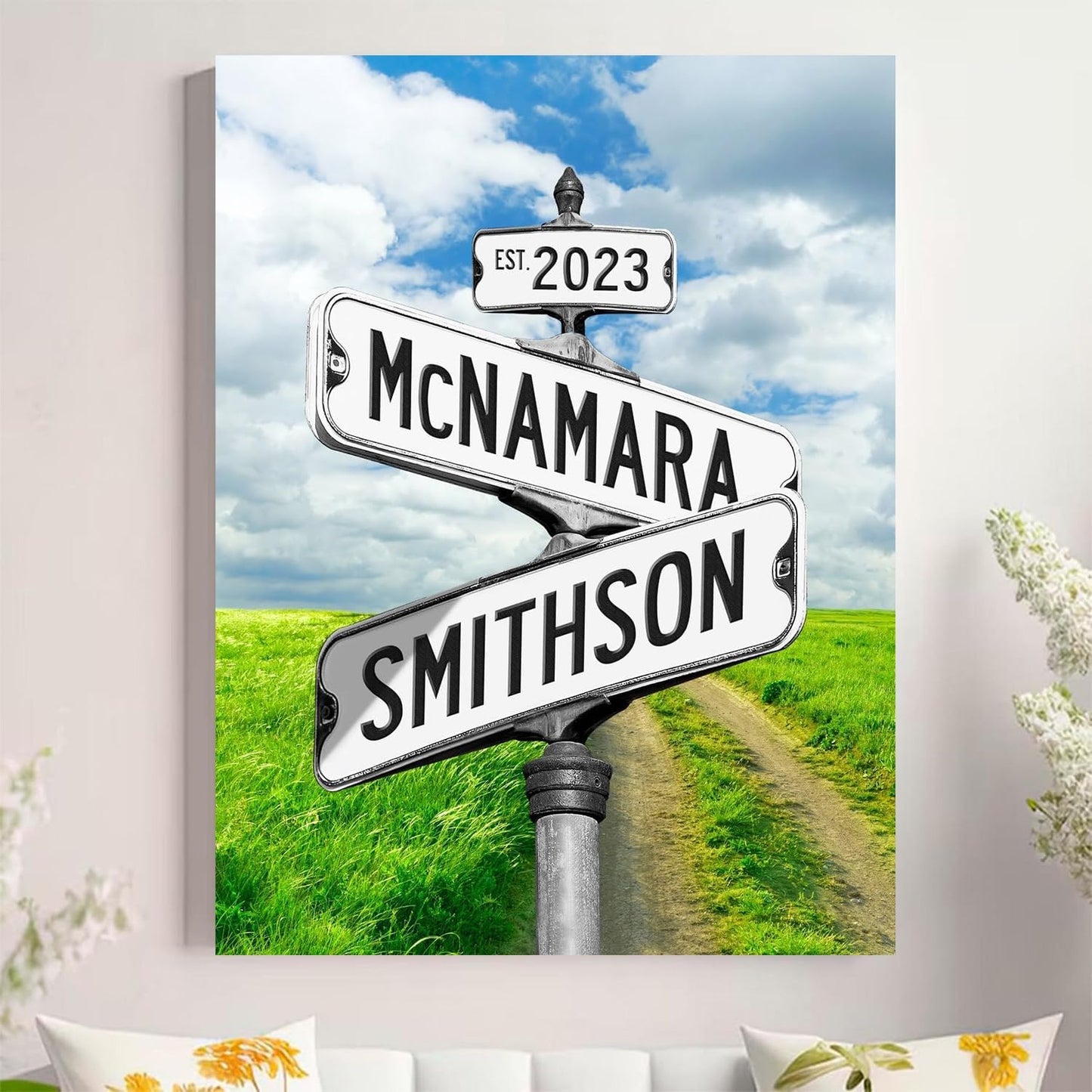 Personalized Crossroad Couples Street Sign Vintage Customize Name And Date Valentine's Day Christmas Birthday Wedding Anniversary Engagement Gifts For Him Her Boyfriend Girlfriend Wife Husband #28