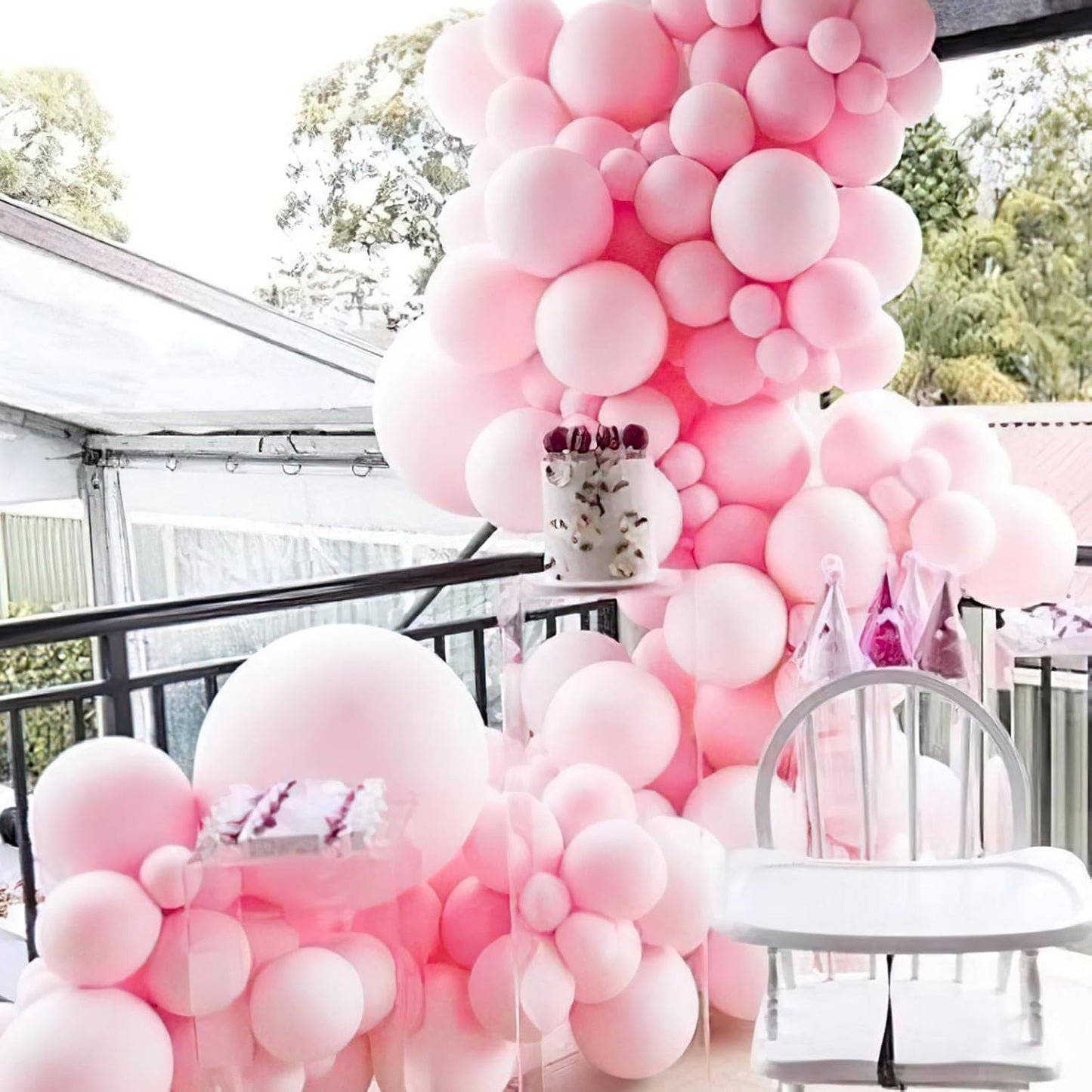 PartyWoo Light Pink Balloons 140 pcs Different Sizes of 18 12 10 5 Inch Pastel Baby Pale Pink Balloon Arch Kit Garland for Baby Shower Valentine's Day Princess Birthday Party Decorations Pink-Q05