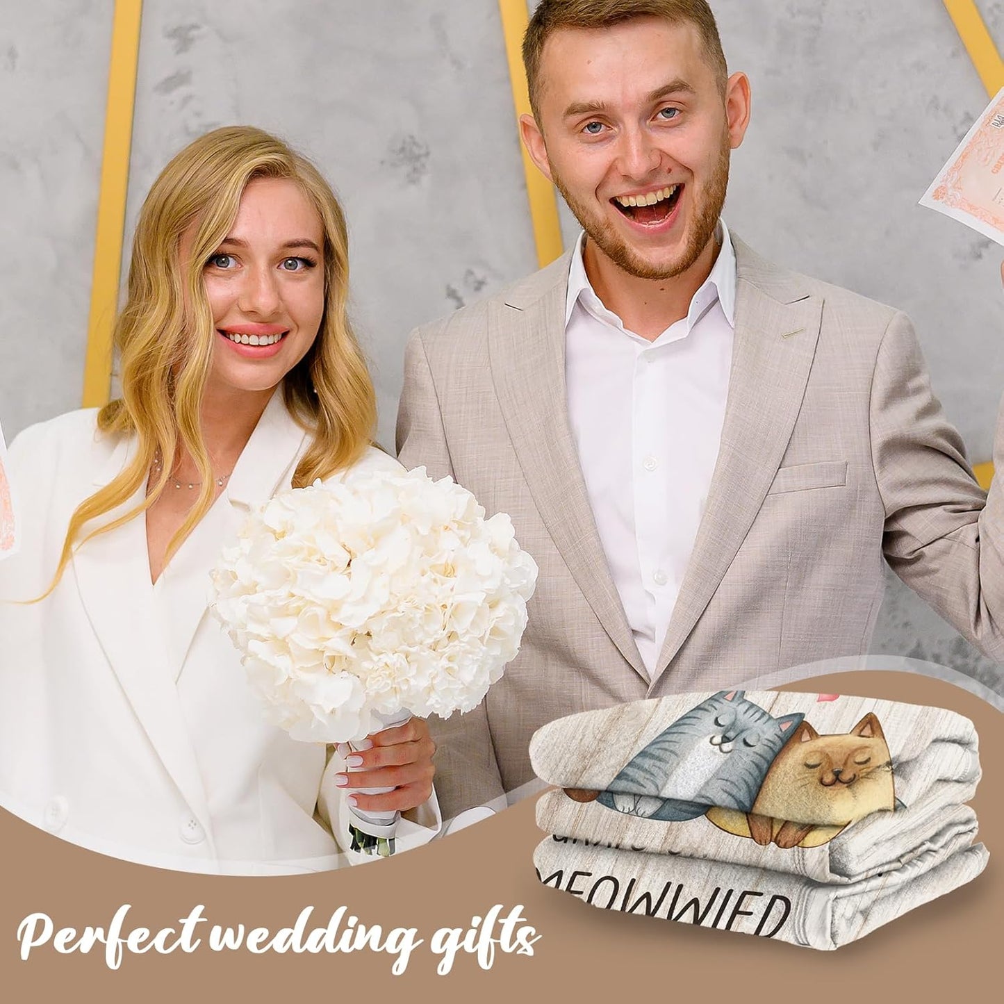 Wedding Gifts for Couples, 2025 Bridal Shower Gift, Funny Wedding Gifts for Newlyweds, Couples Personalized Engagement Presents for Bride to Be Married Favors Blanket