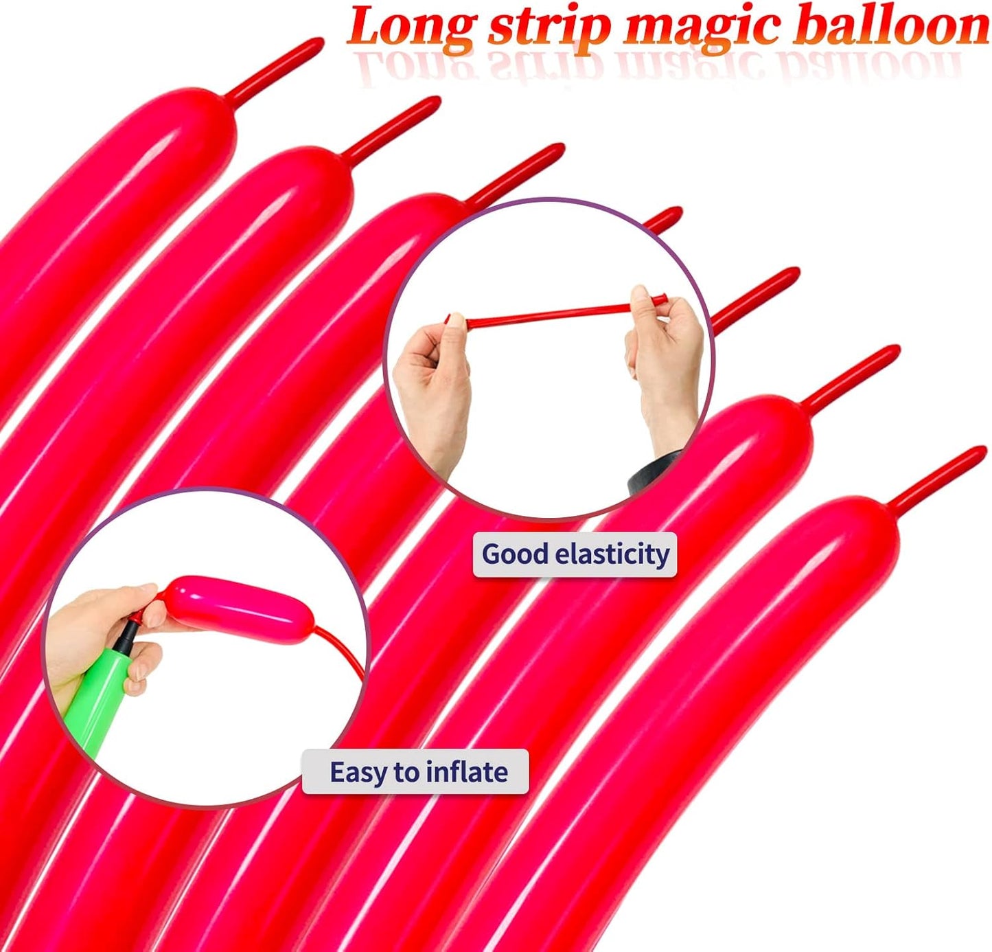 100pcs Red 260 balloons, Thickening Latex Long Twisting Balloons for Animal Model for Halloween Xmas Presents, Animal Shape Weddings, Birthdays Clowns.