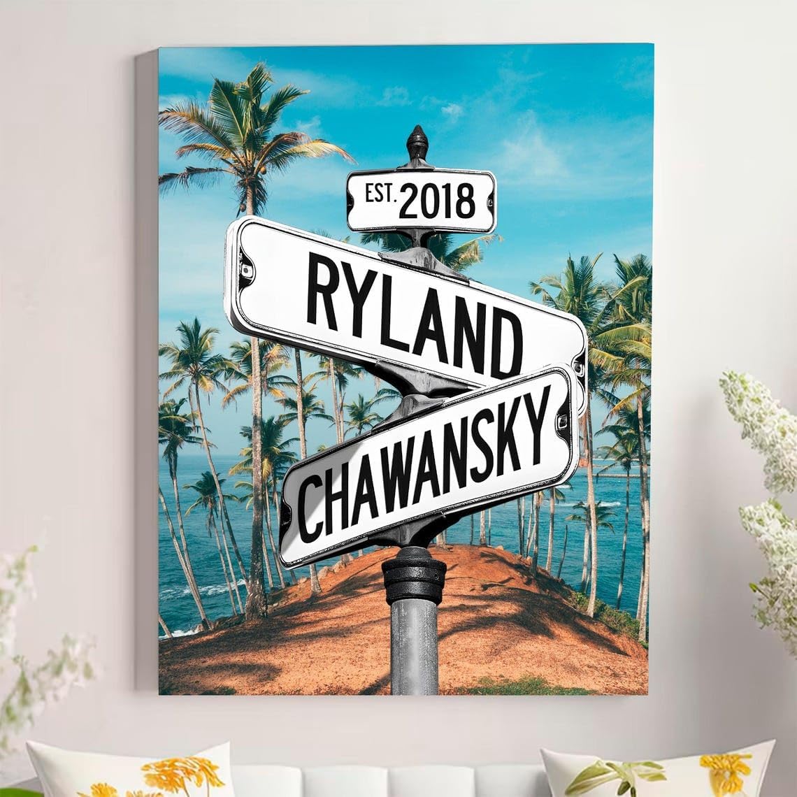 Personalized Crossroad Couples Street Sign Vintage Customize Name And Date Valentine's Day Christmas Birthday Wedding Anniversary Engagement Gifts For Him Her Boyfriend Girlfriend Wife Husband #12