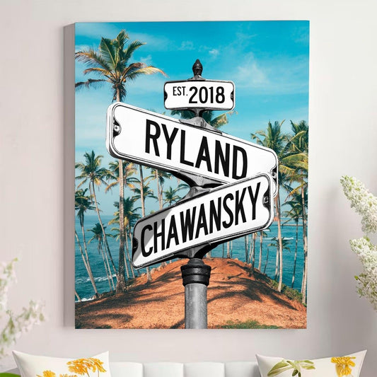 Personalized Crossroad Couples Street Sign Vintage Customize Name And Date Valentine's Day Christmas Birthday Wedding Anniversary Engagement Gifts For Him Her Boyfriend Girlfriend Wife Husband #12