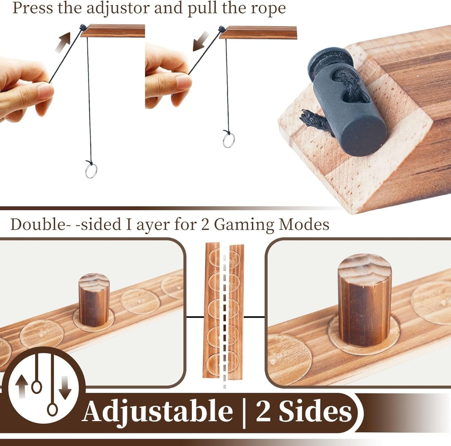 Ring Toss Game, Ring Throwing Game with Shot Put, Hook and Ring Throwing Game for Adults Kids, Fun Hook and Ring Game with Ladder