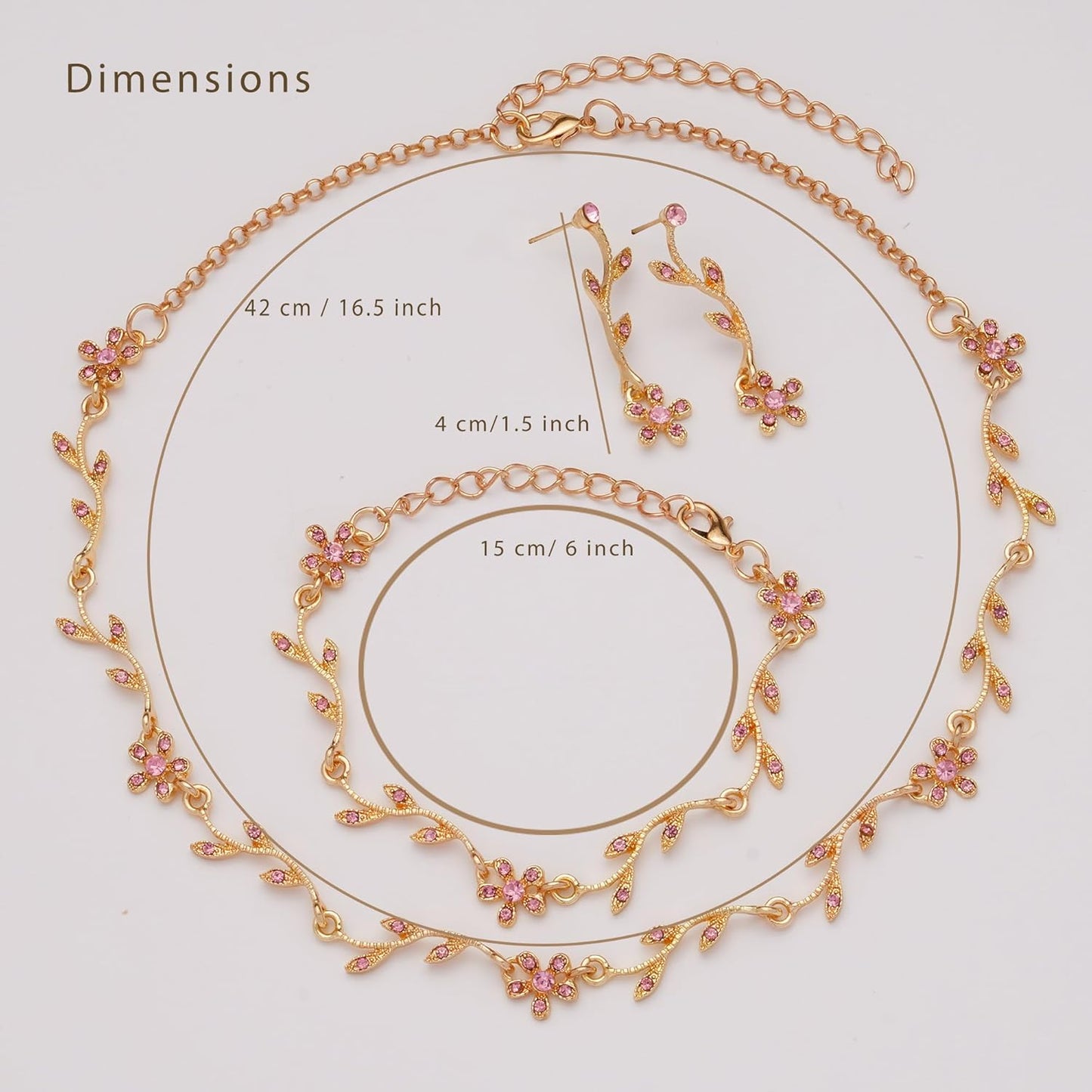 Crystal Necklace Earrings Bracelet Bridal Wedding Jewelry Set Rhinestone Choker Necklace For Brides Bridesmaid