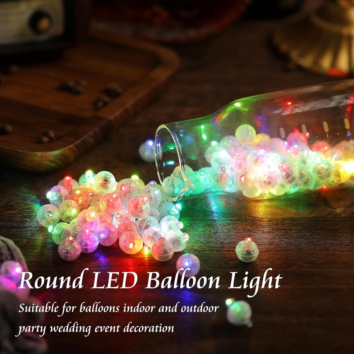 200pcs Balloon Lights Rainbow Mini Led Lights Round Long Standby Time Ball Lamps Paper Lantern Balloon Liamps for Birthday Party Easter Christmas Halloween Decoration