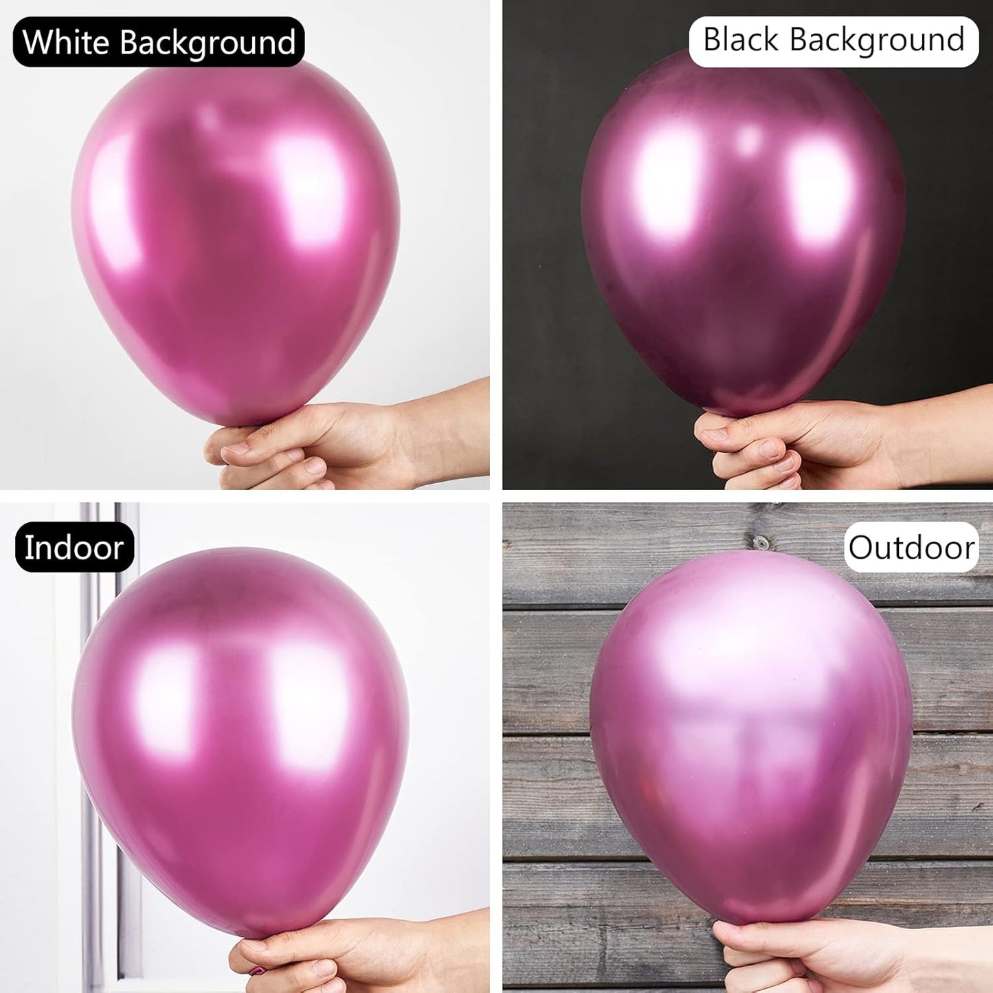 PartyWoo Metallic Hot Pink Balloons 50 pcs 12 Inch Metallic Pink Magenta Fushsia Latex Helium Balloons for Birthday Valentine's Day Bachelorette Wedding Baby Shower Party Decorations Pink-G114