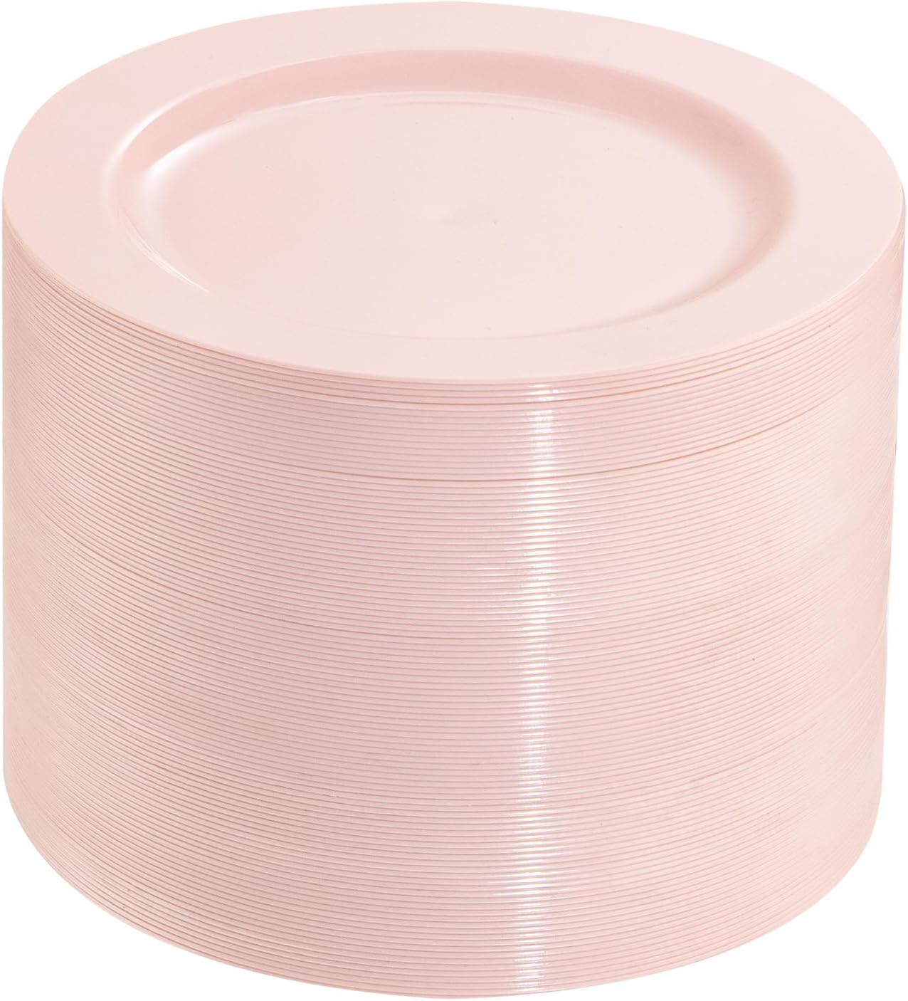 bUCLA 100Pieces Pink Plastic Dessert Plates - 6.25 inch Pink Disposable Dessert/Appetizer/Small Cake Plates for Wedding, Party & Mother's Day
