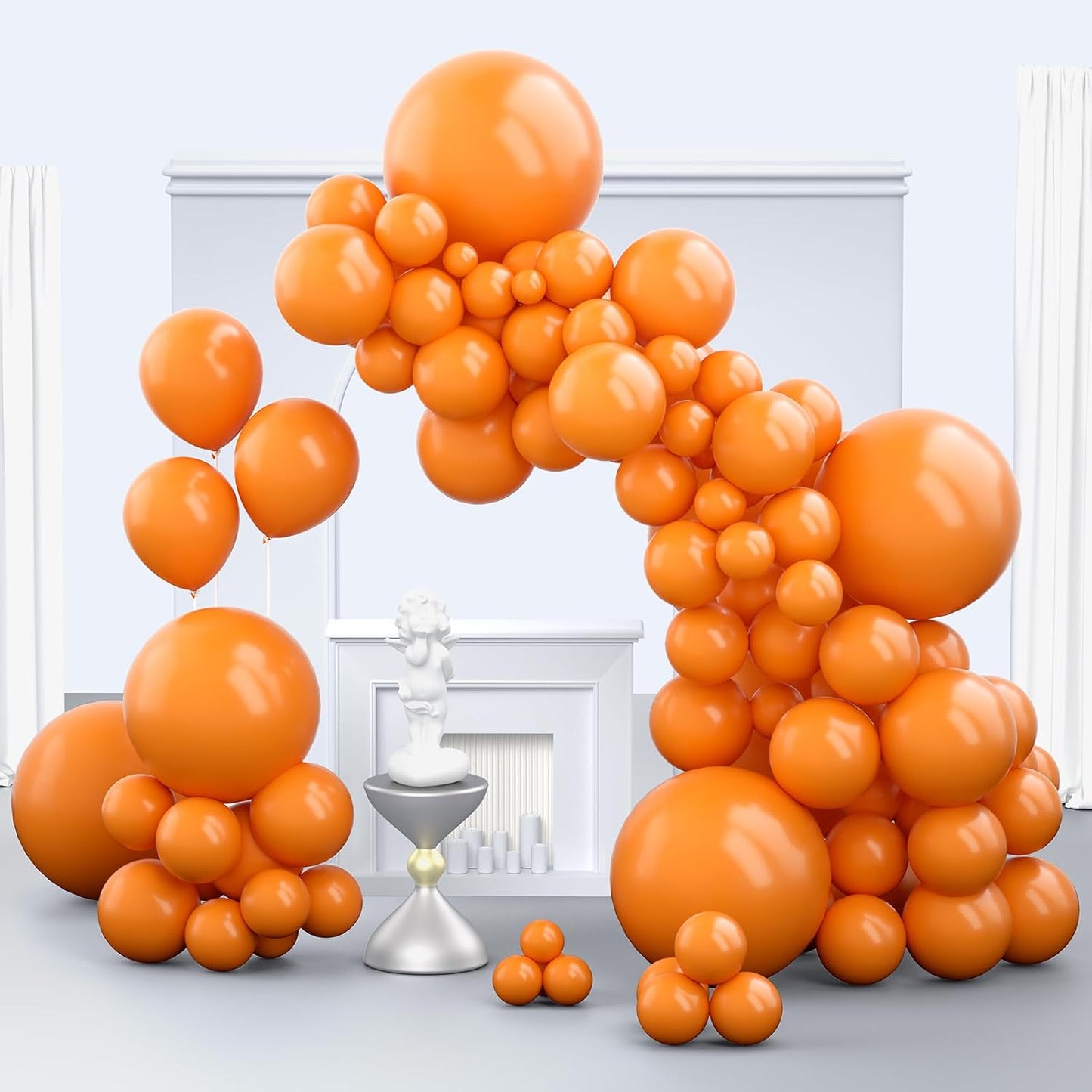 Orange Balloons, 150 pcs Different Sizes Pack of 18 Inch 12 Inch 10 Inch 5 Inch Fall Balloon Arch Kit Garland for Thanksgiving Halloween Little Cutie Baby Shower Birthday Party Decorations
