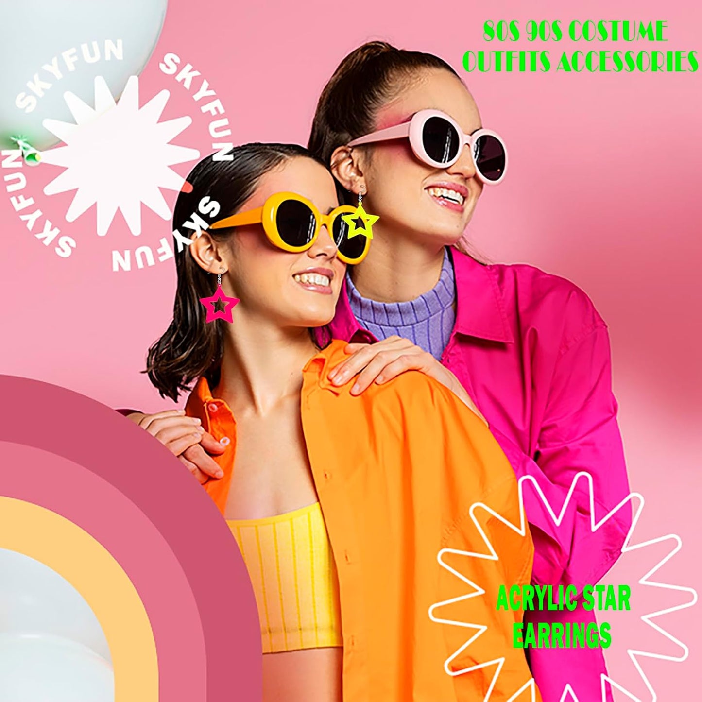 80s 90s Neon Earrings for Women Retro Cassette Tape Hoop Earring Candy Color Lightweight Acrylic Stud Dangle Earrings for 80S Costume Outfits Dancing Glow Party Accessories