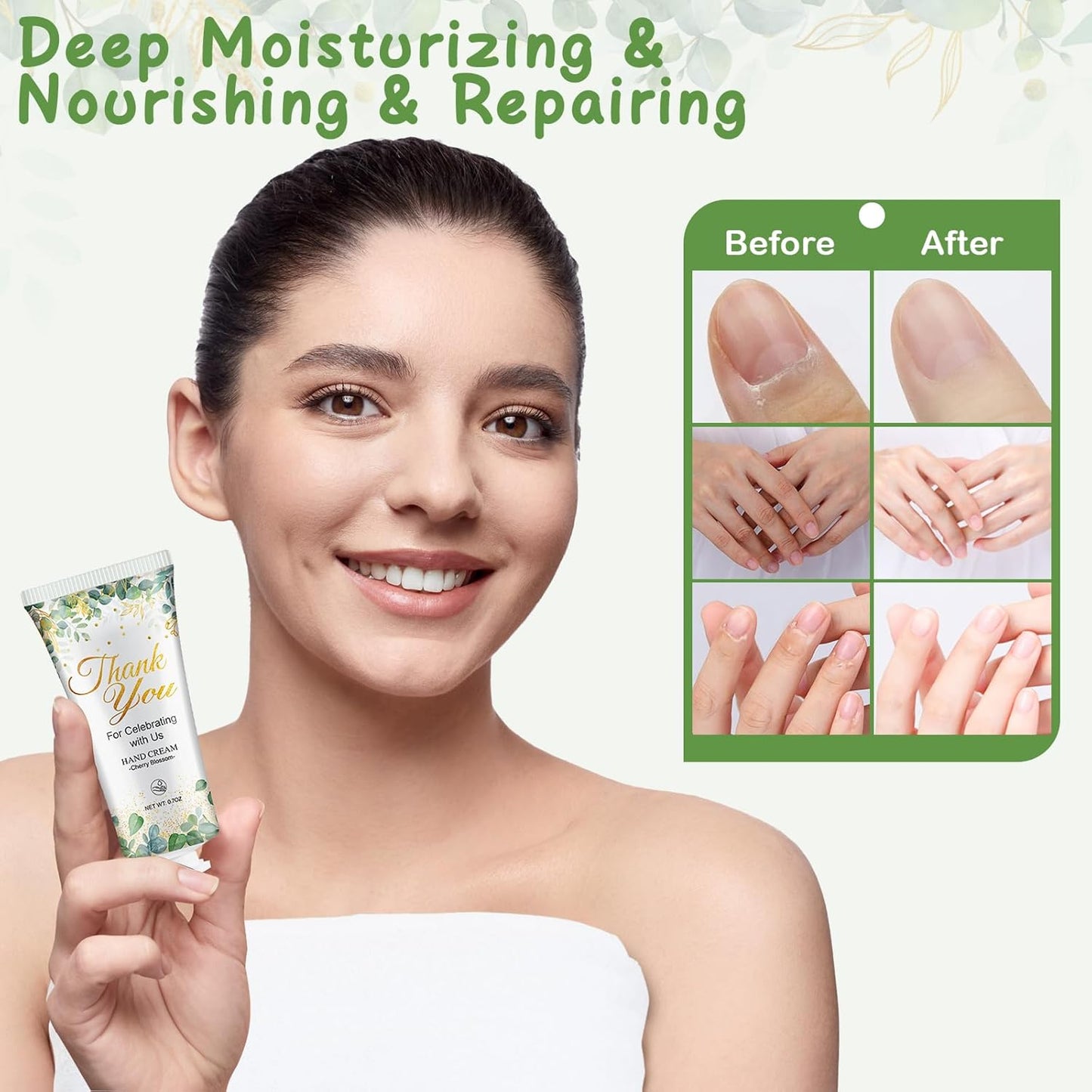 VESPRO 50 Sets Baby Shower Hand Cream Bulk Gifts, Bridal Party Gifts and Wedding Favors for Guests with Thank You Card and Organza Gift Bags, Small Gifts for Women