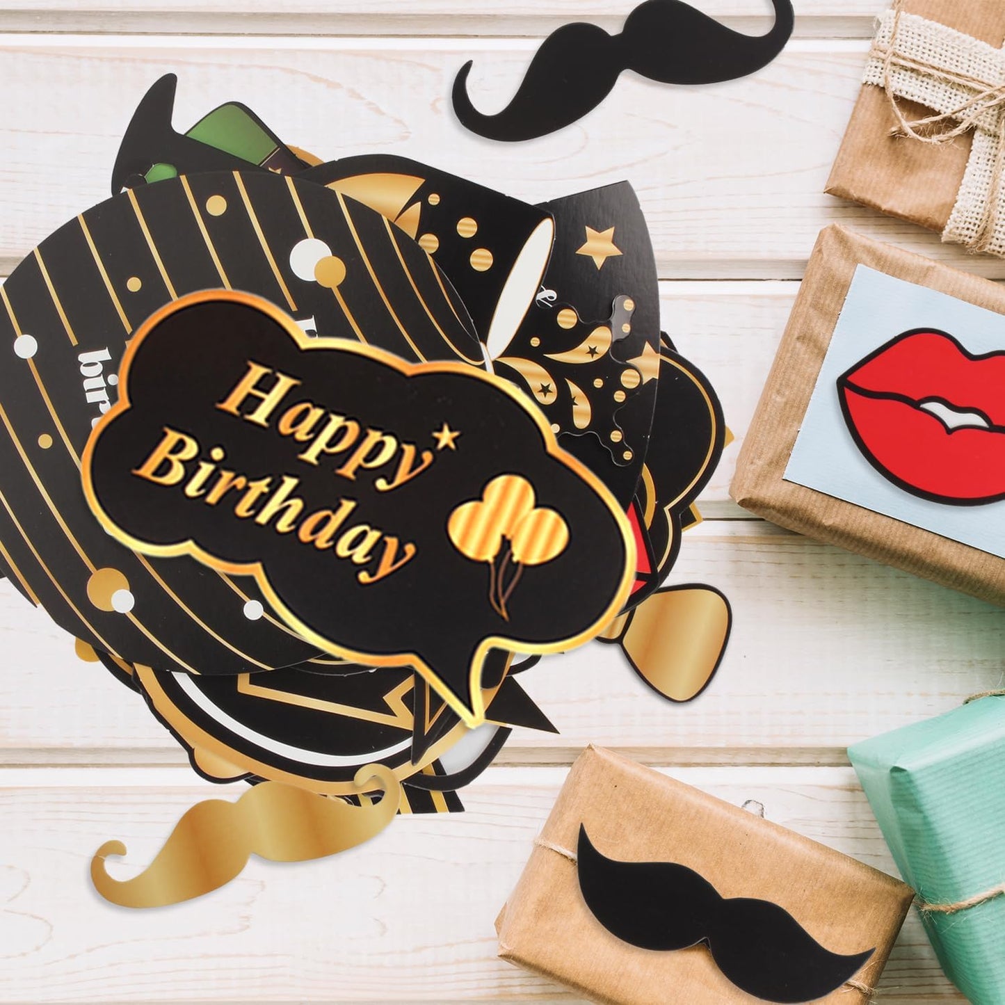 LINGTEER Happy 60th Birthday Party Photo Booth Props,Cheers to 60th Birthday Sixty Years Old Bday Party Centerpieces Props Decorations Sign.