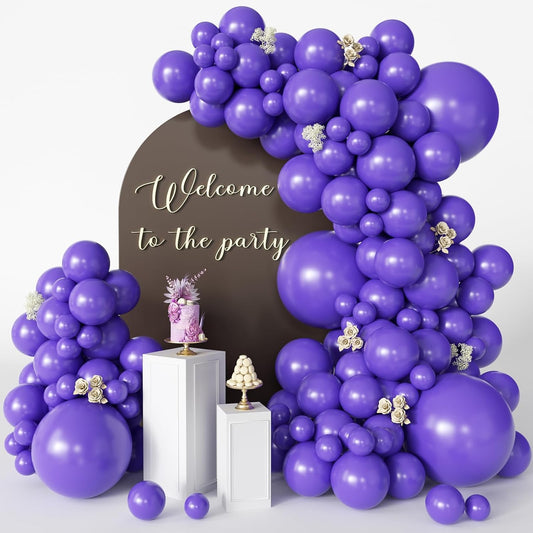 Purple Balloons 125 Pcs Dark Purple Balloons Different Sizes 18 12 10 5 In Royal Purple Balloons Arch Garland Kit for Birthday Baby Shower Wedding Graduation Theme Halloween Party Decoration