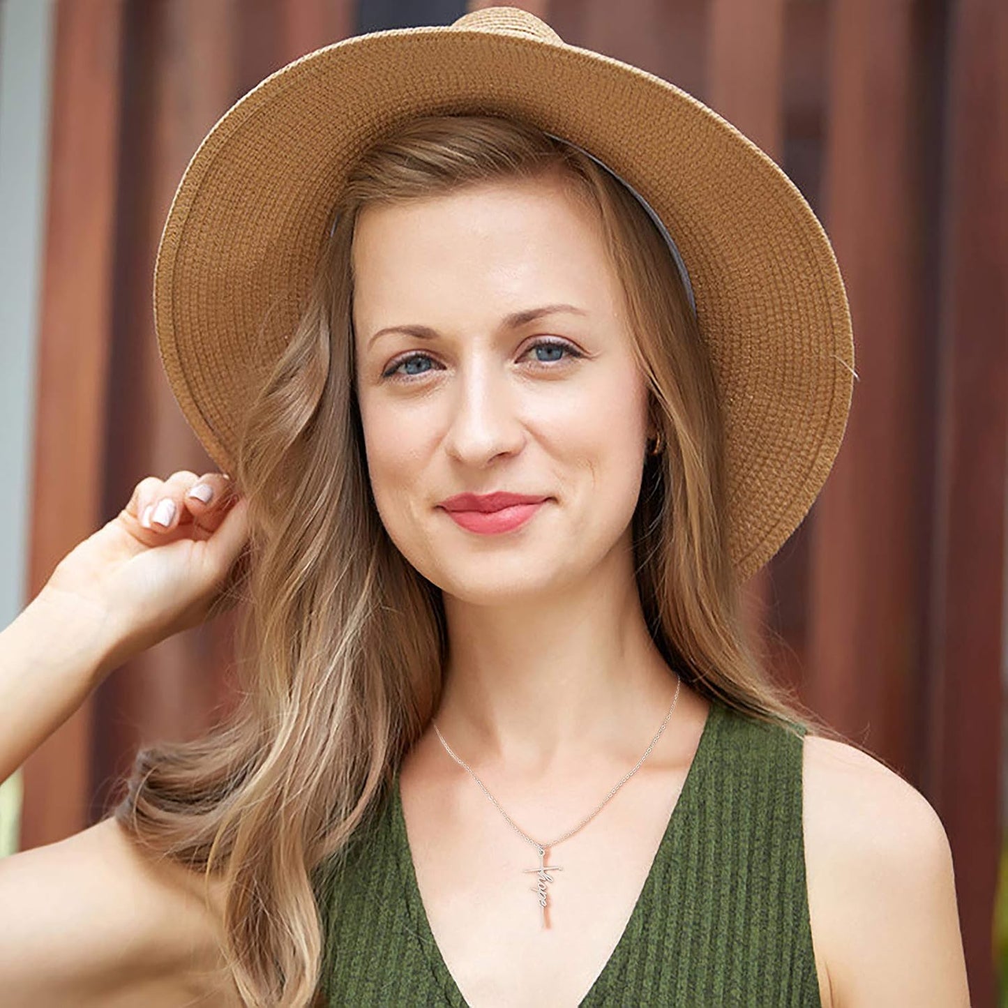 Lcherry Faith Cross Pendant Necklace for Women Religious Christian Jewelry Mother's Day Gifts for Women