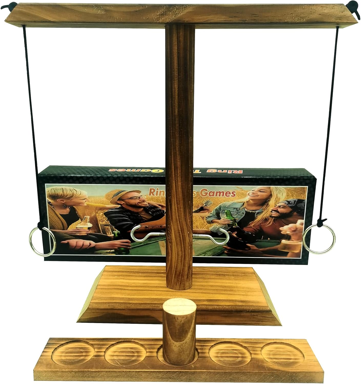 Board Games for Indoor/Outdoor Family & Party Fun - Ring Toss Game Set with Easy Assembly, Perfect for Halloween Games, Thanksgiving, Christmas Parties & White Elephant Exchanges - Portable Design