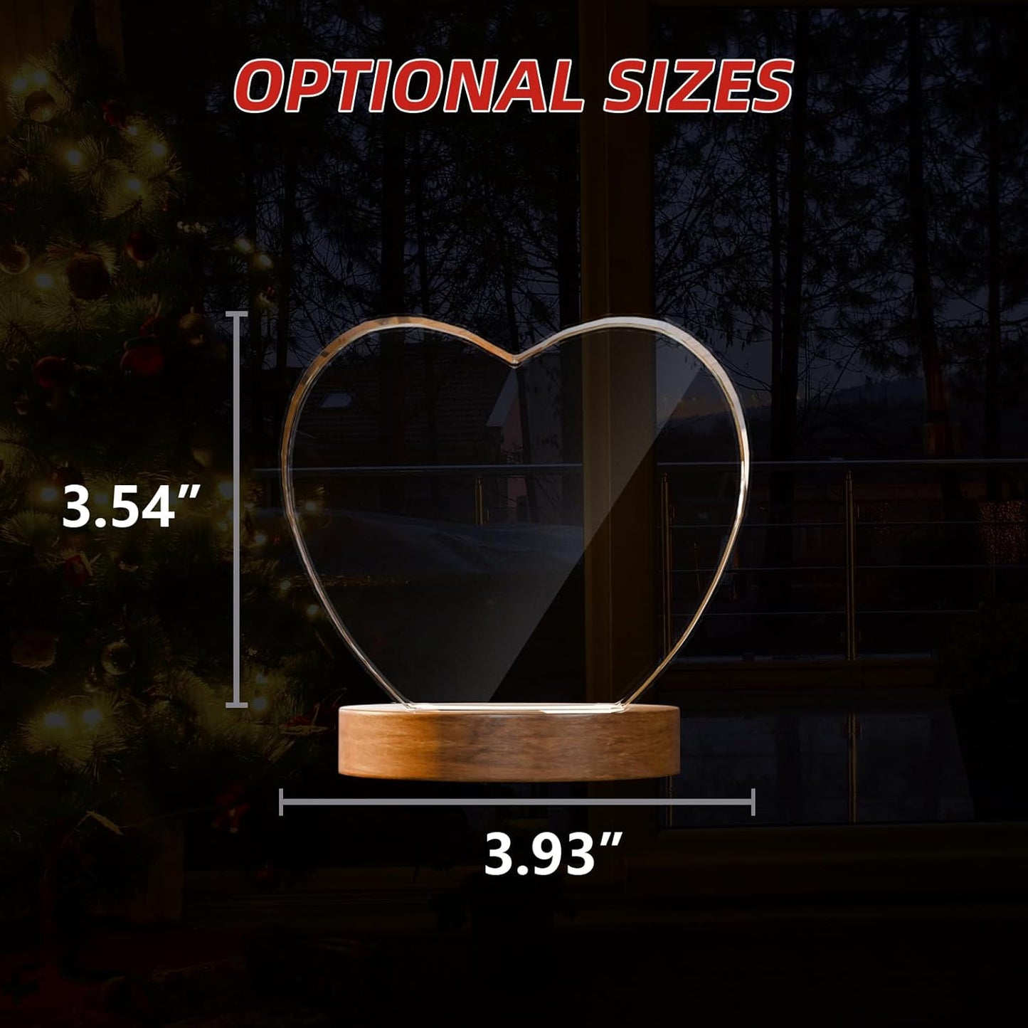 Artmosphere 3D Crystal Photo, Personalized Gifts for Women, Wife, Men, Mom, Father, Her, Him, Dad, Grandpa, Great Customized Gift With Your Own Photo, Custom Glass 3D Laser Etched Picture Wedding - Heart Medium