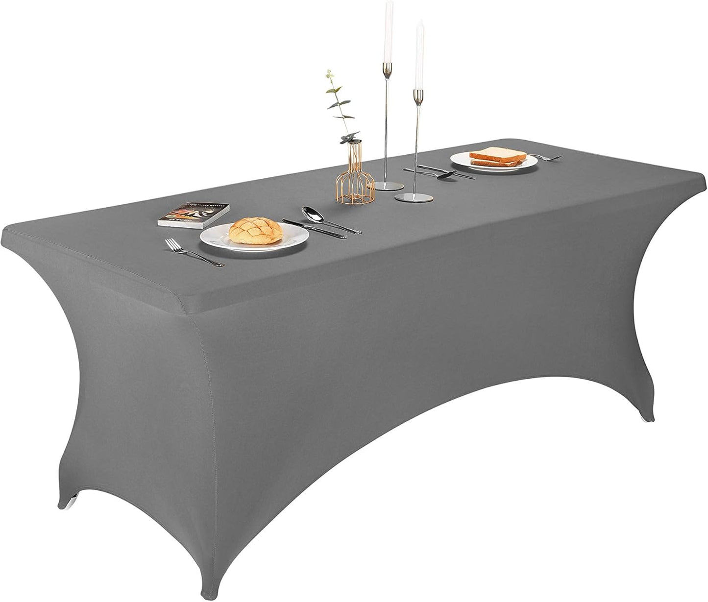 LZY Spandex Fitted Stretch Table Cover for 6 ft or 4ft or 8ft Folding Table, Rectangular Cocktail Tablecloth, Perfect for Party or Banquet