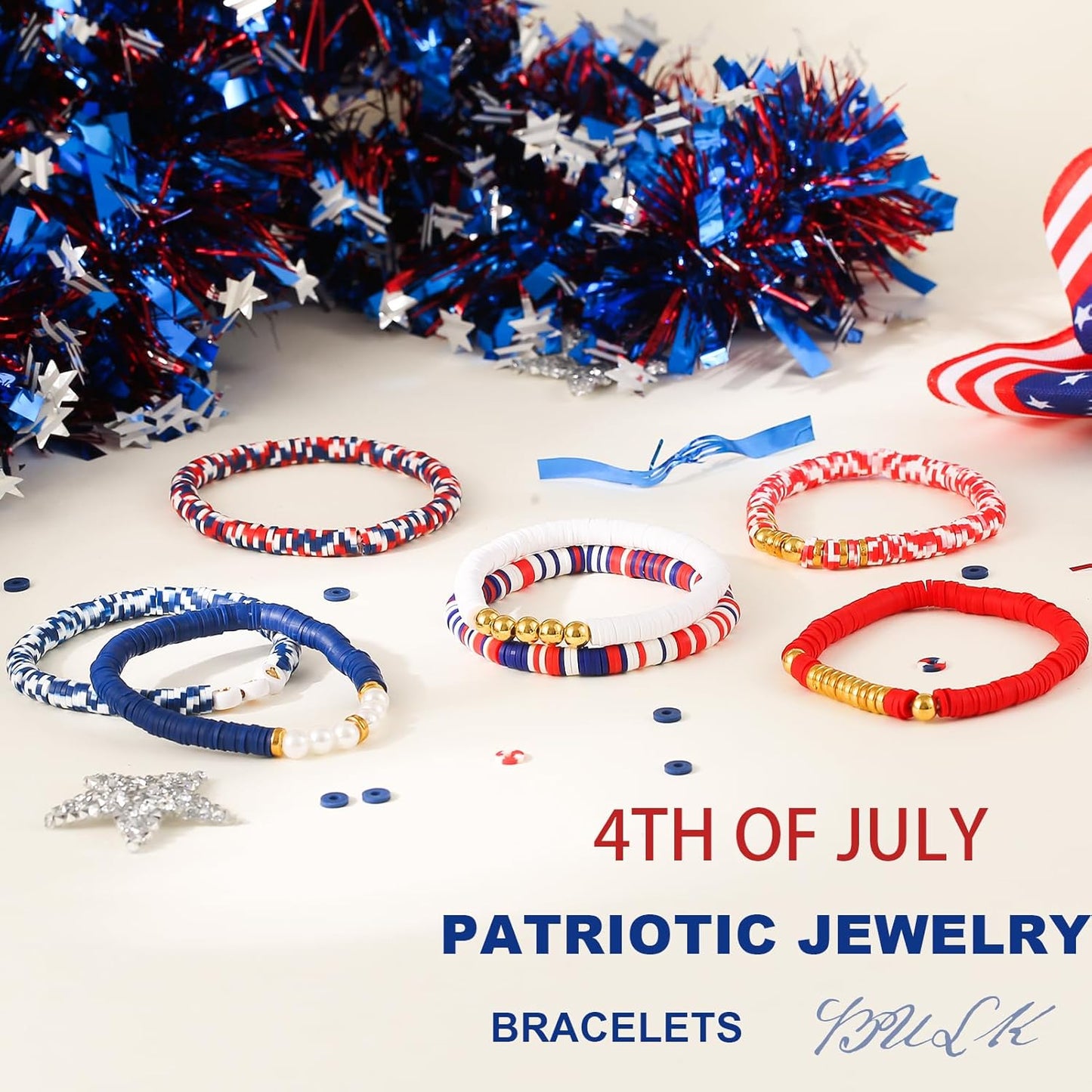 Friendship Bracelets Trendy Heishi Clay Bead Bracelets Stack Gold Beaded Stretch Bracelets for Women Boho Stackable Bracelets Bulk Cute Preppy Jewelry