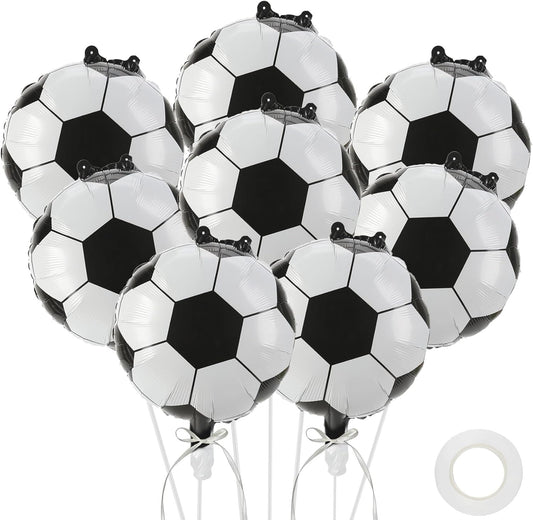 8 PCS Soccer Balloons Party Favors Soccer Ball Balloons Birthday Party Decorations Supplies Sports Giant Large Balloon Christmas Mylar Foil Helium Aluminum Balloon Gender Reveal Sport Theme Decor
