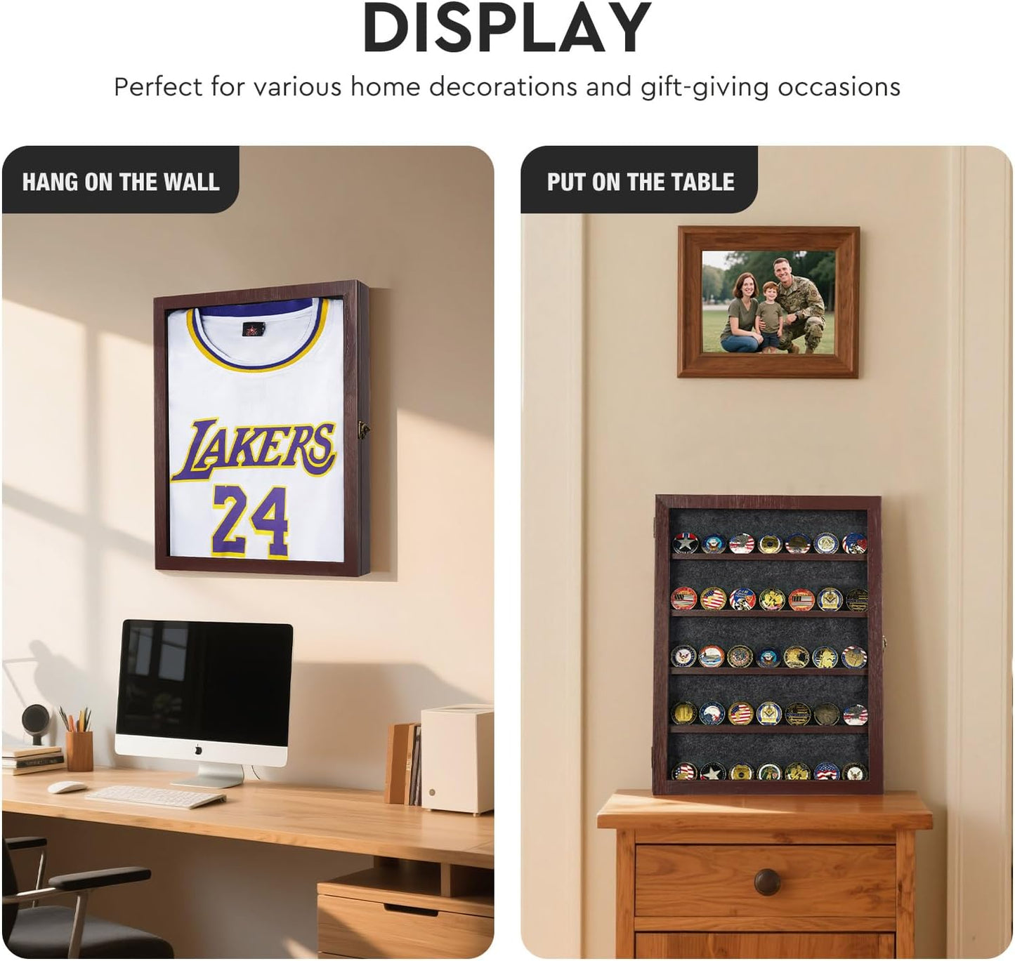 13X17 Large Jersey Frame Display Case, Shadow Box Frame with Slot for Graduation/Pet/Medal/Coin/Wedding Keepsakes, Anniversary/Birthday/Bridal Shower/Engagement/Wedding Registry/House Warming Gifts