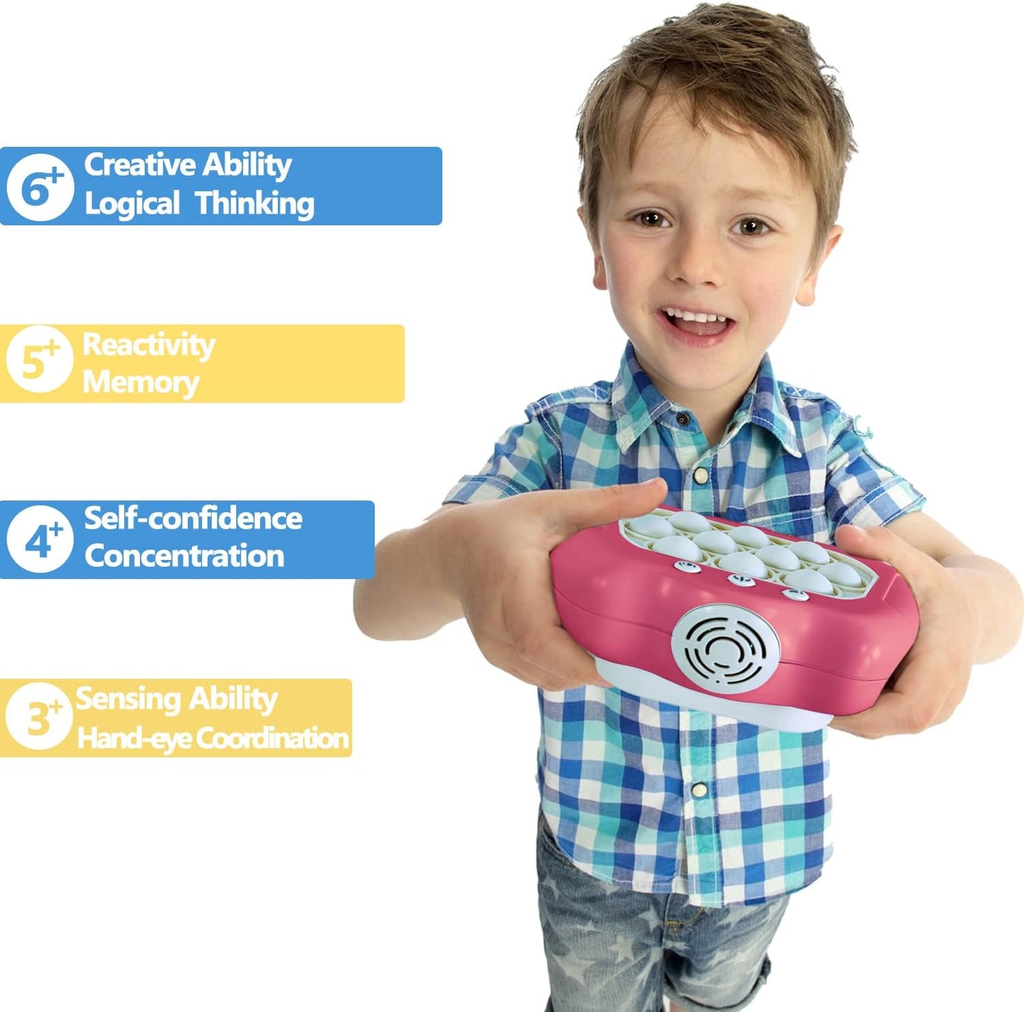 Pop The Target! Handheld Speed Push Game Machine: A Fun Multiplayer Game for Family. Sensory Fidget Toy Christmas Toys Gifts for 6 7 8 9 10 11 12 Years Old Kids Road Trip Car Games Kids Pink