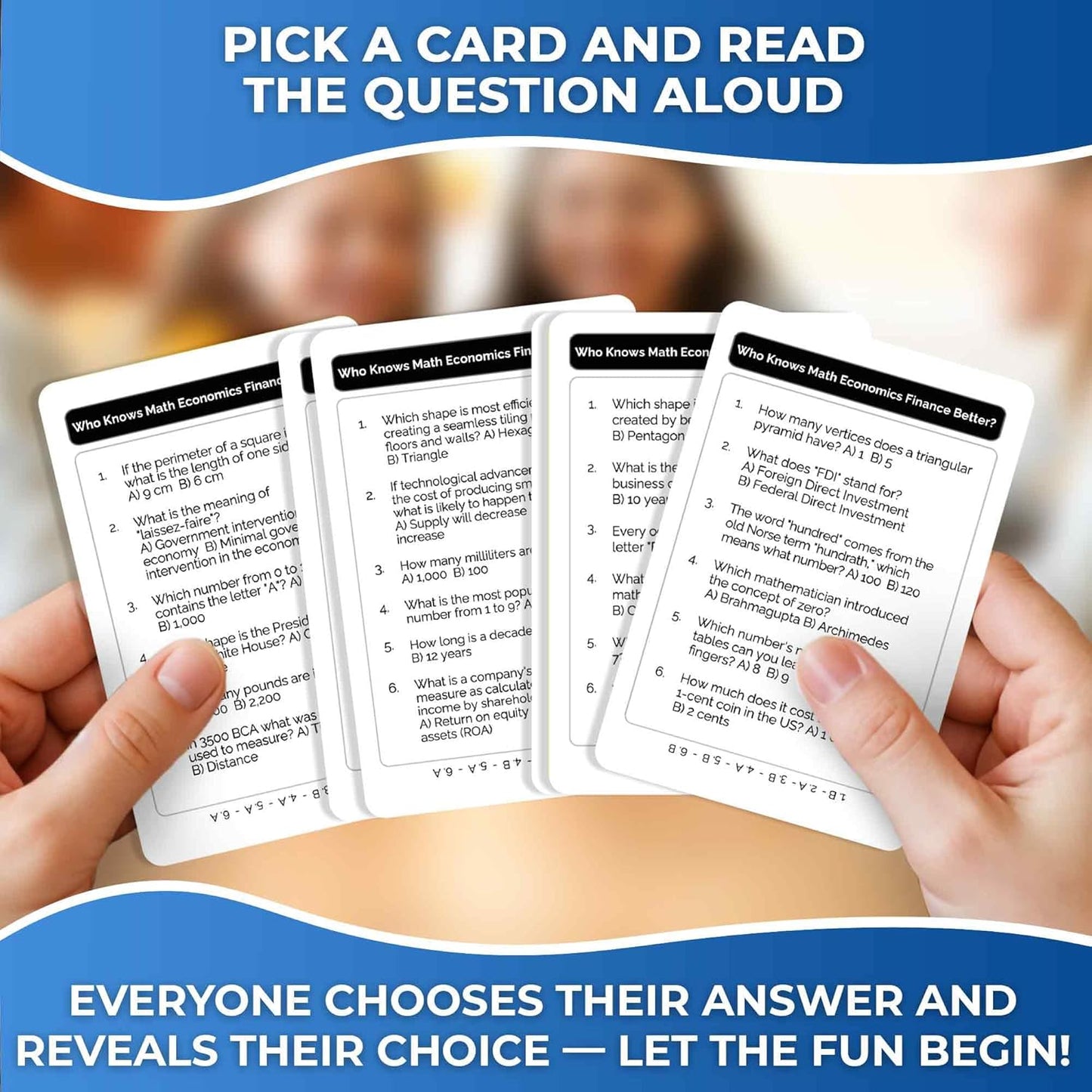 QUOKKA Board Games for Kids 8-12 and Family - STEM Card Game for Kids Age 12+ - Who Knows Math Finance Economics Better? - Educational Quiz with 500+ Questions - Great for Learning and Game Night