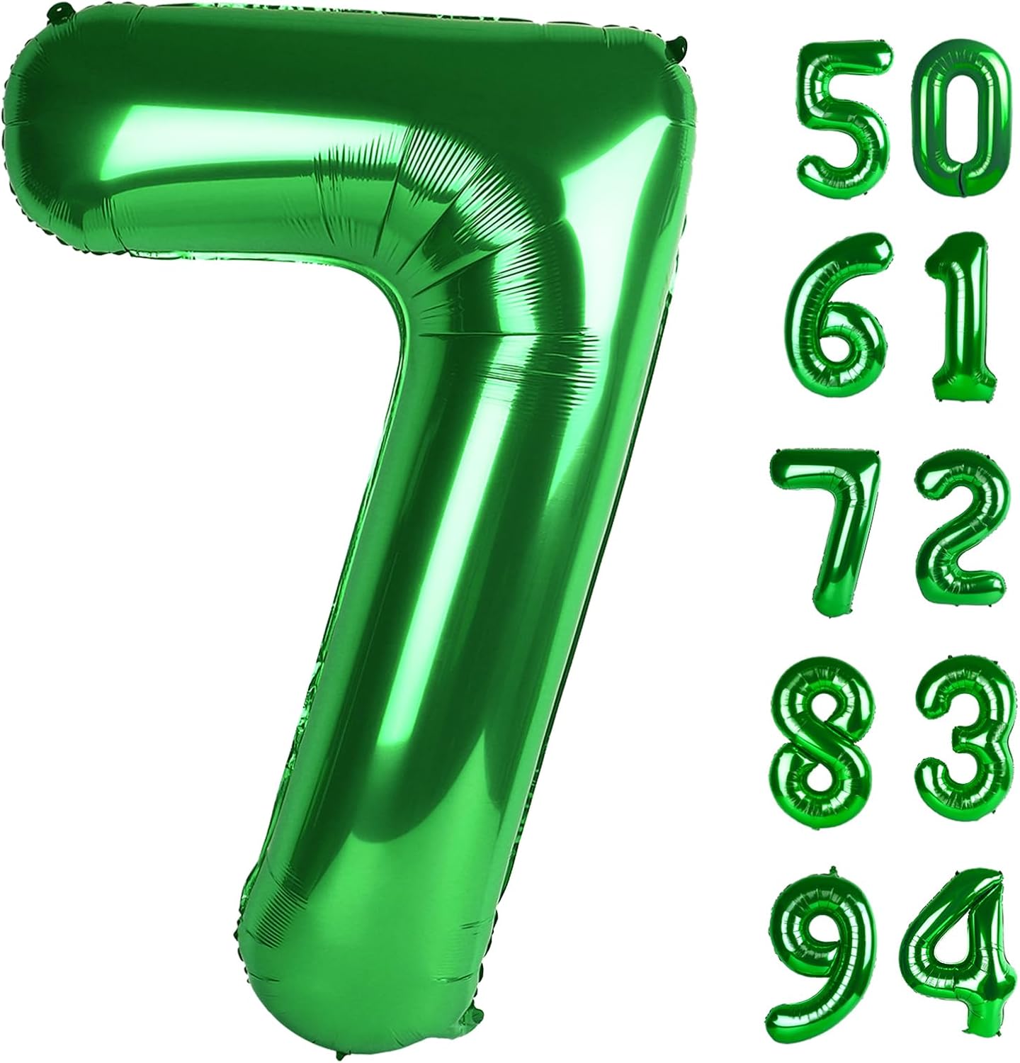 Green 7 Balloon, Number Balloons 40 Inch, 7th Birthday Decorations for Kids Girls Boys, Green Party Decoration for Women Men, Number 7 Balloon, Patrick's Day Games Theme Birthday Decorations