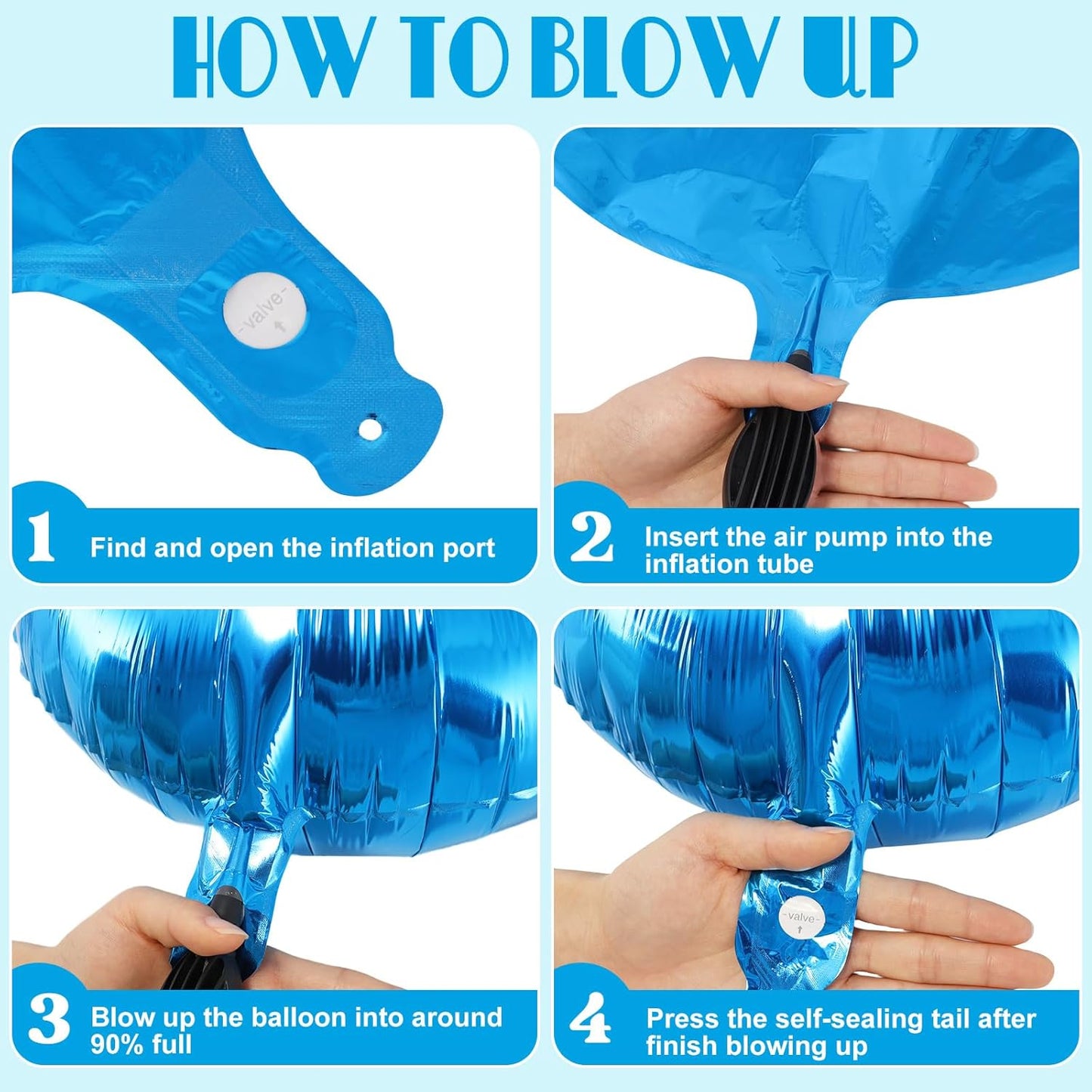 20 Pcs Blue Round Shaped Balloons,18 Inch Round Foil Balloon,Giant Round Mylar Balloon Helium Balloons for Birthday Party Baby Shower Wedding Decorations (Blue)