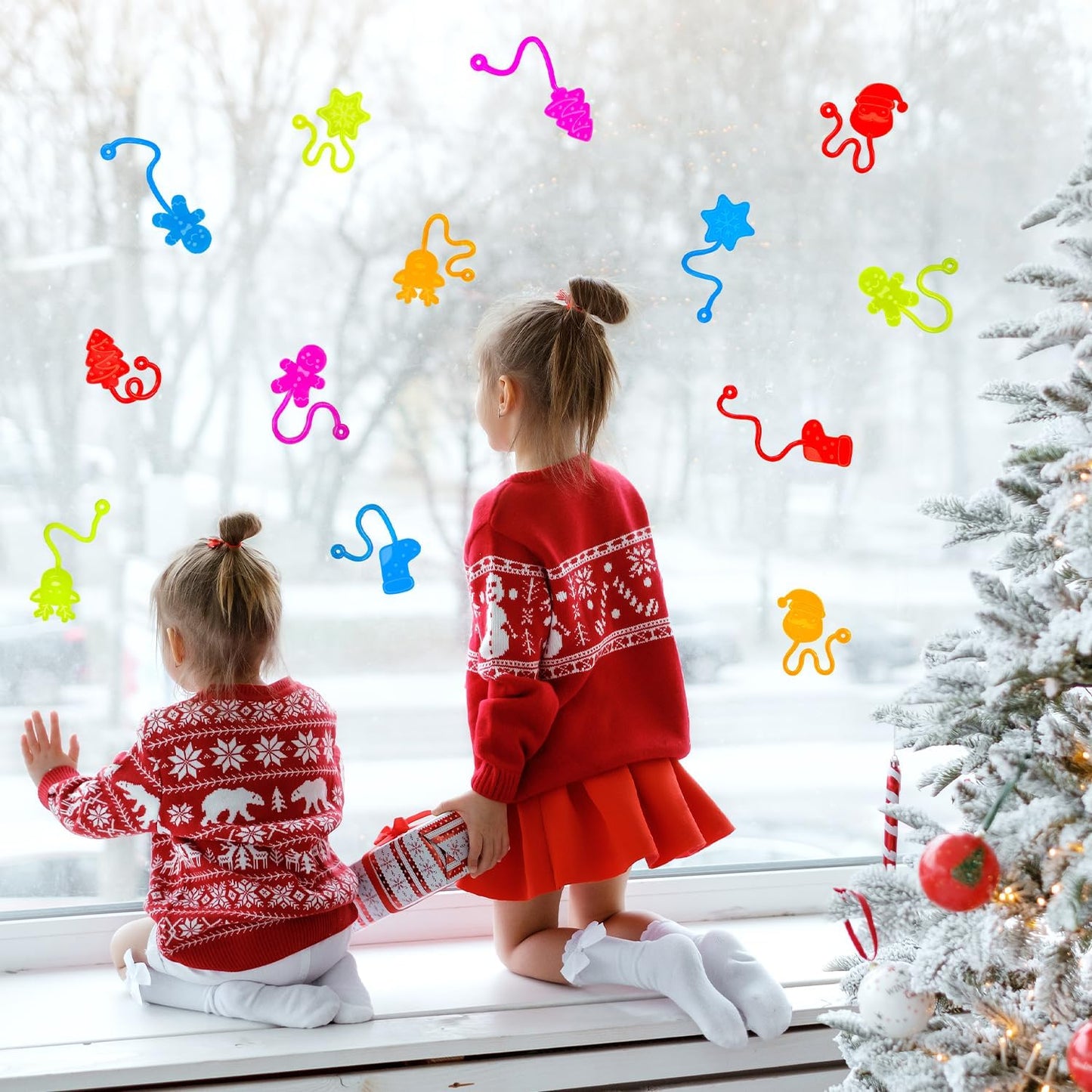 Christmas Stocking Goodie Bag Stuffers for Kids 36 PCS,Holiday Sticky Hands Party Favors Supplies Toys Gifts for Toddlers,Small Non Candy Treat Bag Fillers,Class Games Activities Prizes for Boys Girls