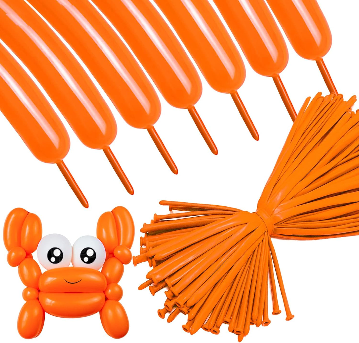 260 Long Balloons 100 Pack Orange Twisting Animal Balloons Thickening Latex Modeling Long Magic Balloons for Animal Model Weddings Birthdays Festival Party Decorations