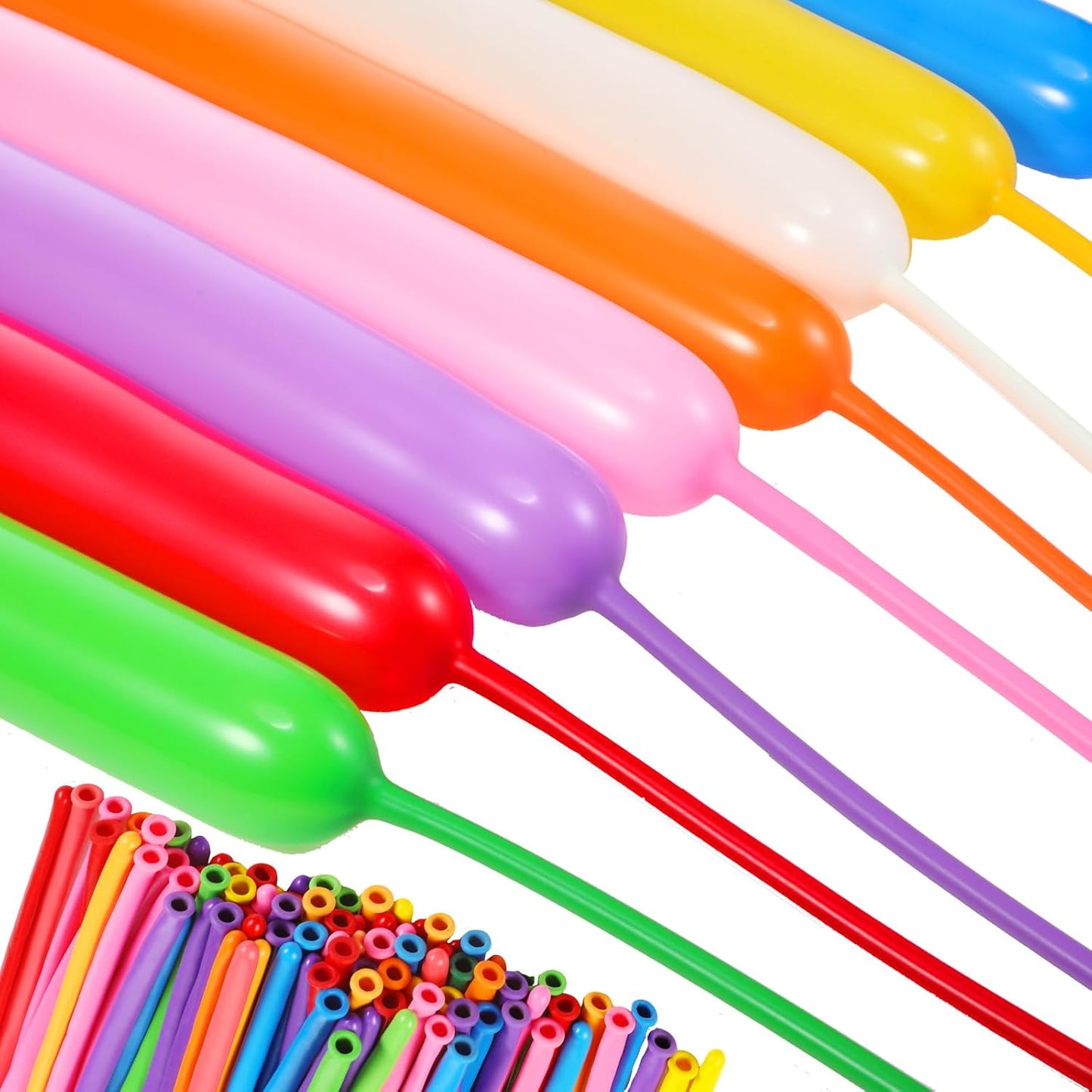 Sratte 200 Pcs Graduation 260 Long Balloons Mixed Colors Thickening Latex Long Twisting Animals Balloons for Arch Garland Birthday Wedding Party Decoration(Rainbow Colors)