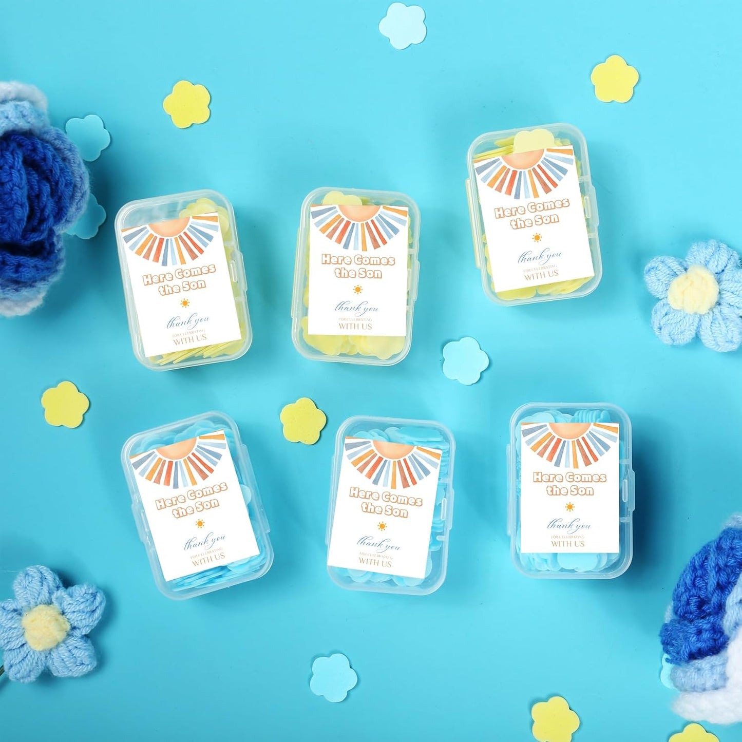 24 Pcs Here Comes The Son Baby Shower Favors