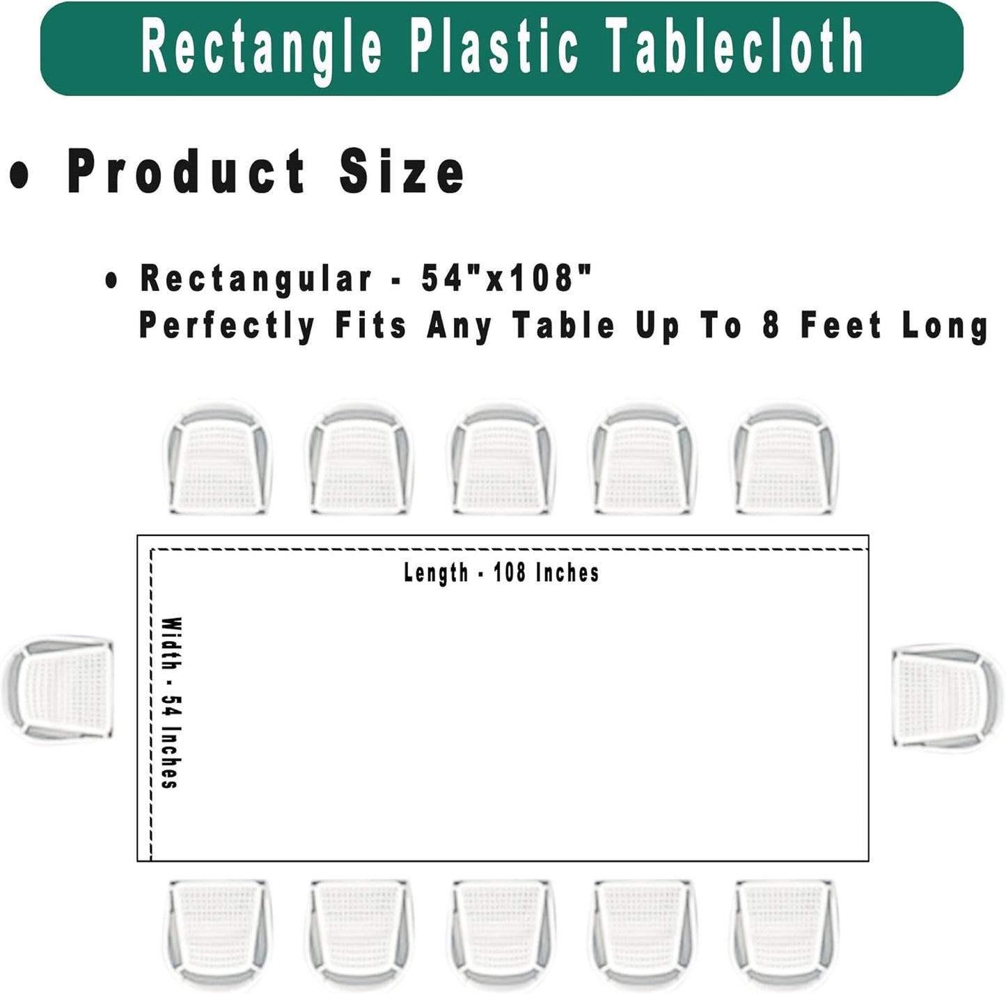 PARTY ULYJA Teal Plastic Tablecloths 2 Pack Disposable Table Covers 54 x 108 Inch Bridal Shower PEVA Solid Table Cloths for BBQ Picnic Birthday Wedding Banquet Parties 8 ft Rectangle Table Use