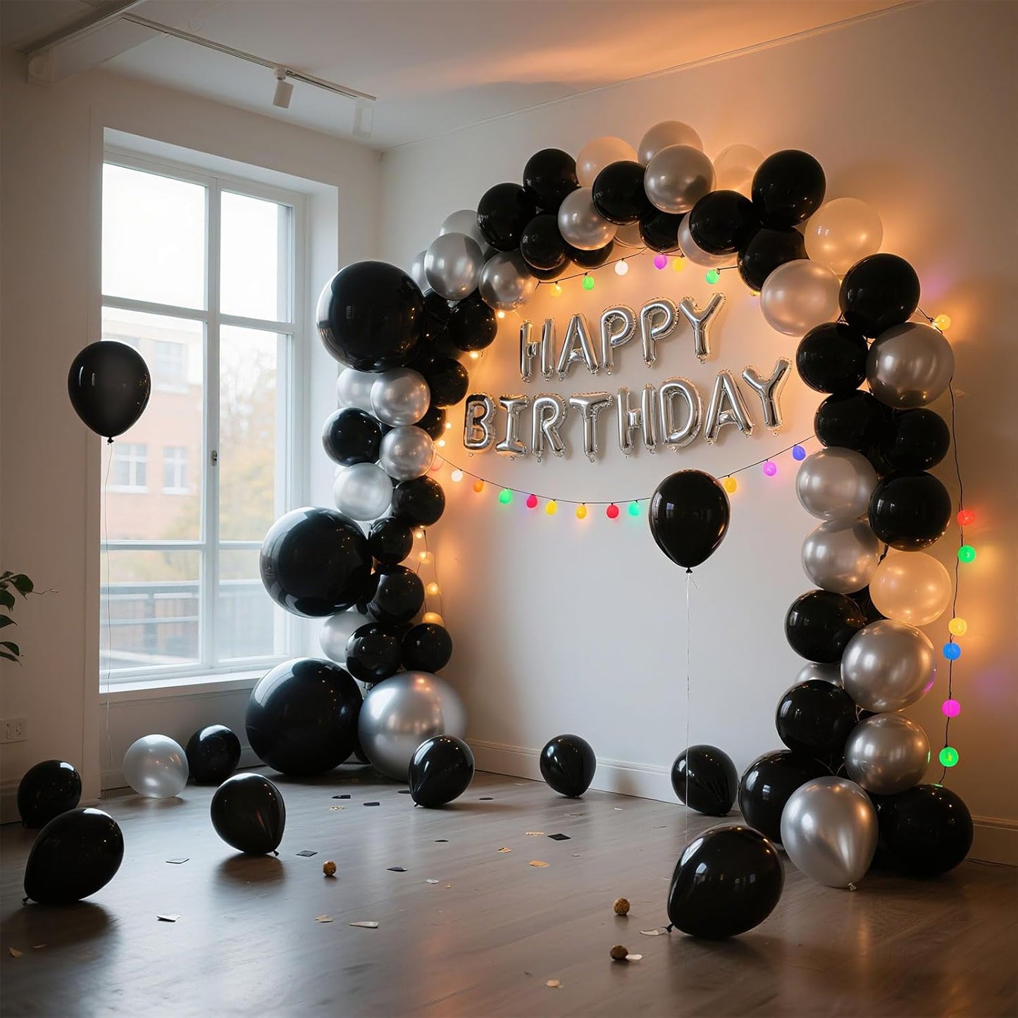 Black Balloon,145pcs Premium Black Latex Balloons Arch Kit Different Sizes 18 12 10 5 Inch,Balloon Garland Arch Kit for Graduation Anniversary Halloween Birthday Party Decoration