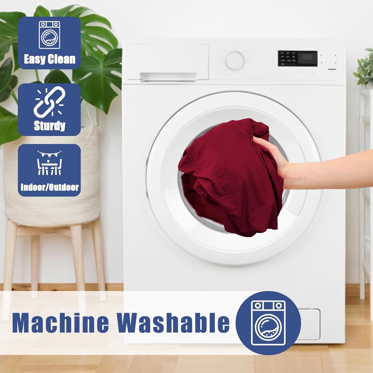 Spandex 4 Foot Rectangle Table Cloth 2 Pack, Elastic Fitted Tablecloths for Picnic, Stretch Washable Patio Table Cover for Outdoor, Camping, Banquet and Parties (Wine Red, 30"x48")