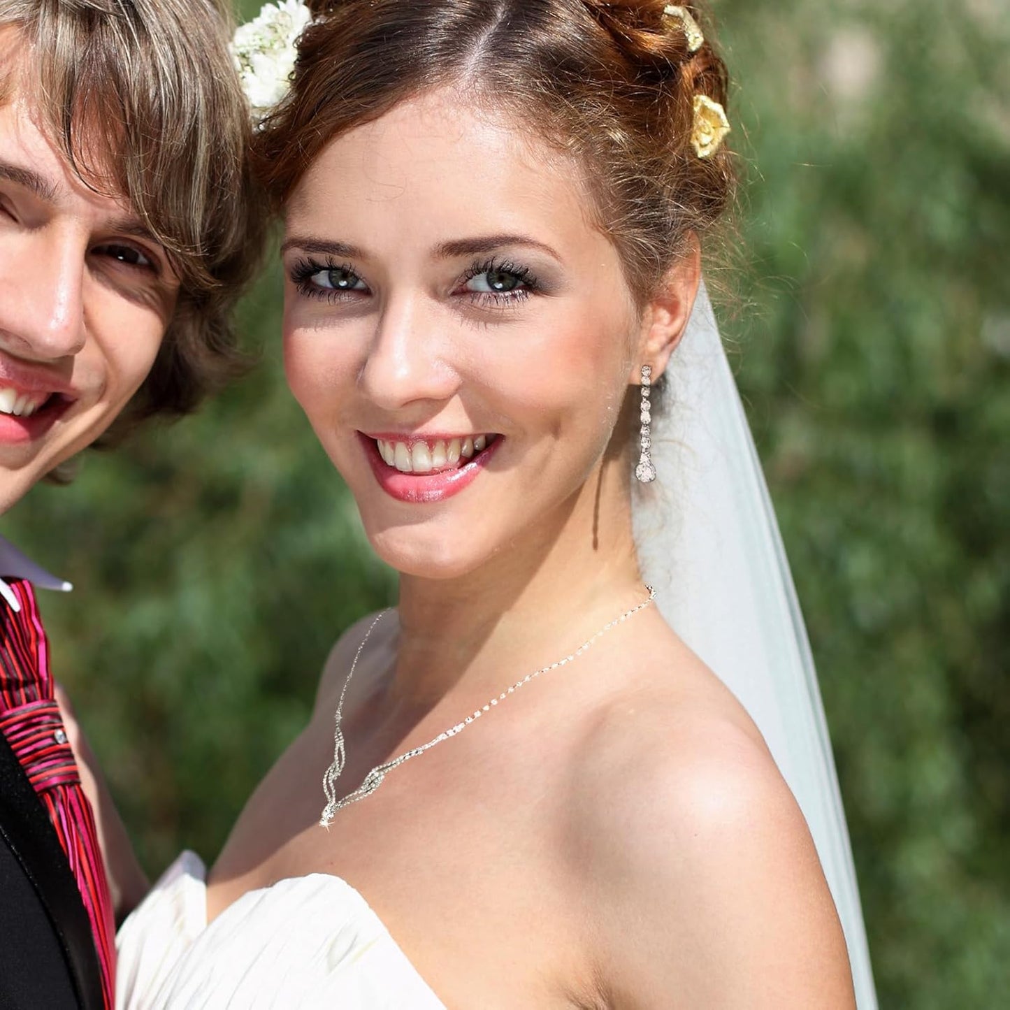 Prom Earrings Necklace Bracelet Set Elegant Crystal Rhinestone Necklace Earrings Bracelet Bridal Wedding Prom Dresses Costume Outfit Gold Jewelry Sets for Women