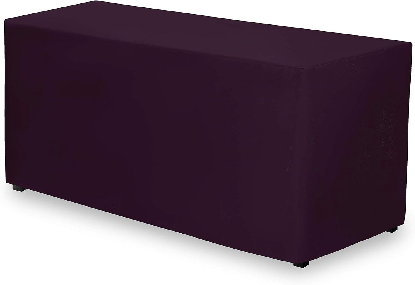 Gee Di Moda Fitted Tablecloth - 72 x 30 Inch Eggplant Fitted Table Cloth for 6 Foot Rectangle Table - Heavy Duty Washable Fabric - for 6 Ft Buffet Table Holiday Party Dinner Wedding & Trade Show