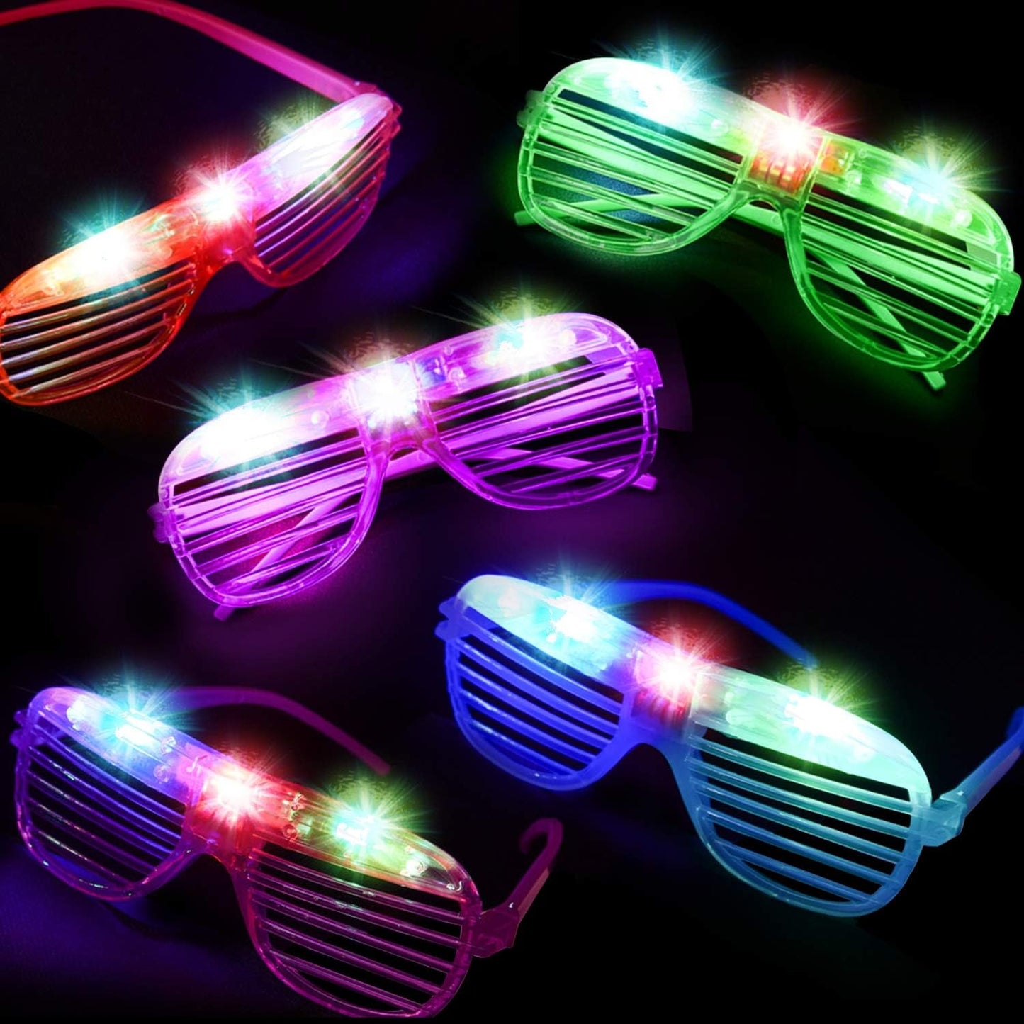 50 Pack Glow Sticks Glasses Bulk Party Pack,LED Glasses,Light Up Glasses,Glow In The Dark Party Supplies, Neon Glasses, Party Sunglasses Carnival Birthday Wedding Patriotic Fiesta Concert Party Favors