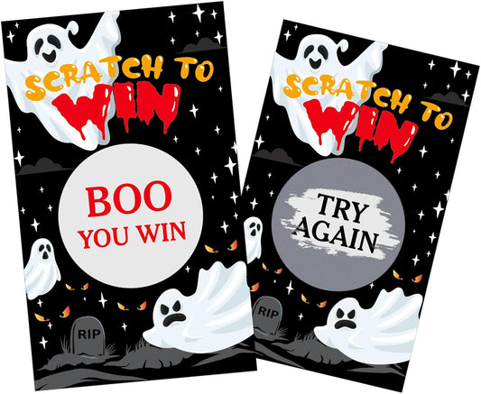 FLYAB Halloween Scratch Off Cards 28PCS Spooky Ghost Party Game Scratch Off Cards Halloween Party Game Scratch Off Cards Halloween Games Activity for Groups Kids Adults Halloween Holiday Game Supplies