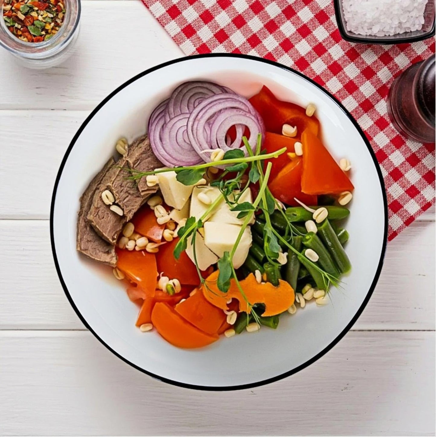 40 oz Large Soup Bowl, Pho Bowls, 7-Inch Rimmed Off-White Porcelain Bowls Set of 4