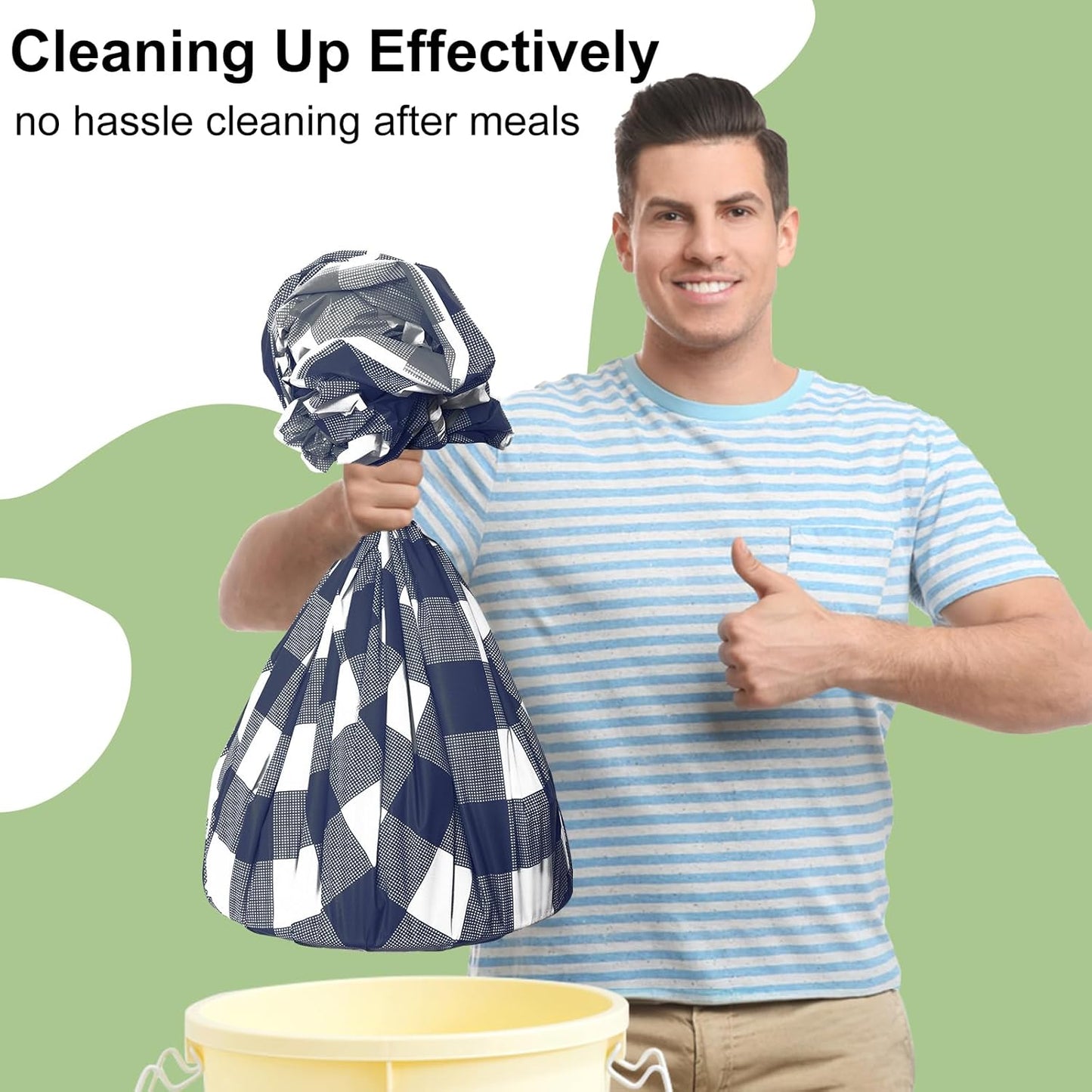 Smiry 54 Inch x 100 Feet Disposable Table Cover Roll, Navy & White Plastic Table Cloth in Cut-to-Size Box with Slide Cutter, Waterproof Rectangle Tablecloths for Weddings, Banquets, Outdoor