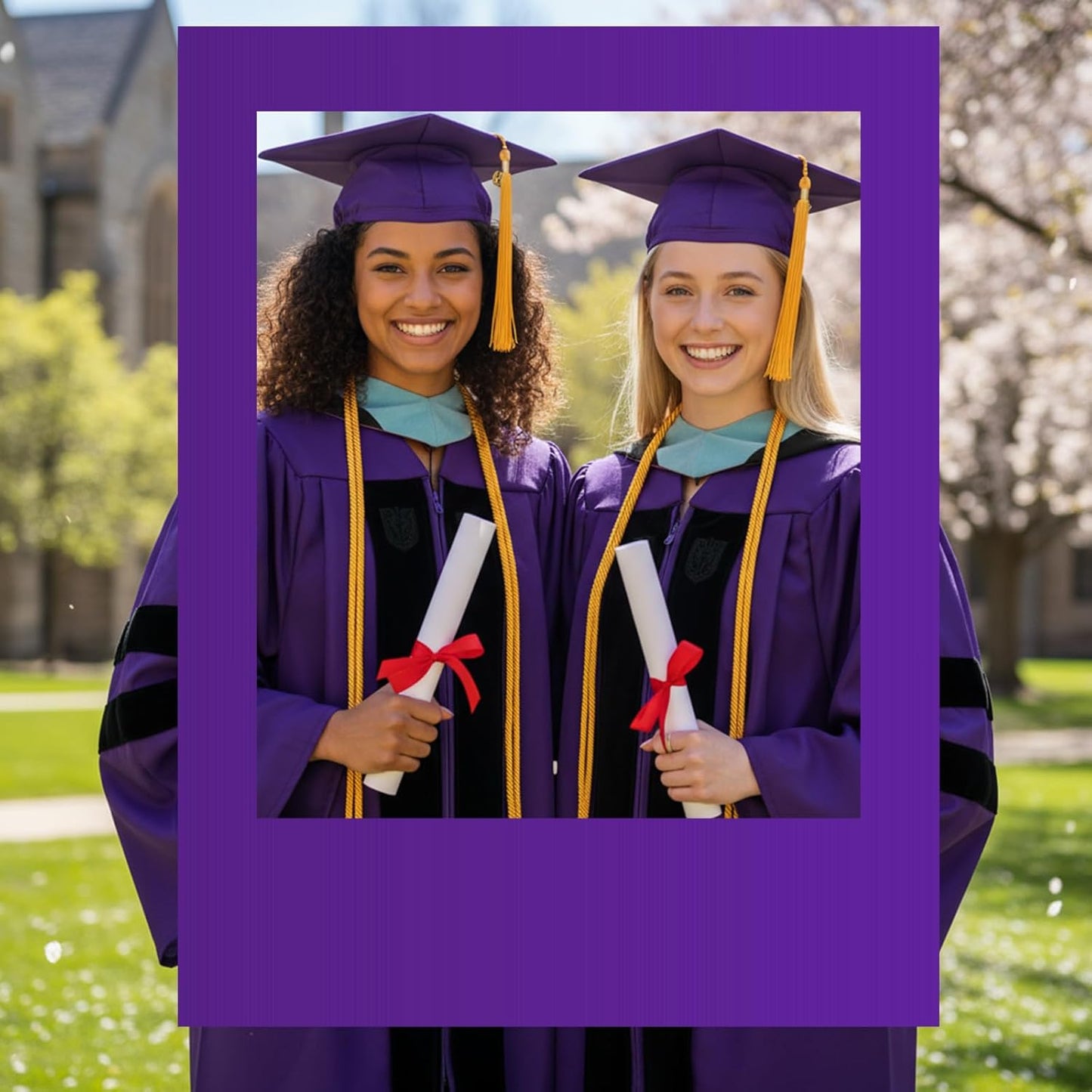 32 x 24 Inch Photo Booth Selfie Frame Prop Booth for Birthday Event Parties Large Blank DIY Cutout Props for Funny Decoration Christmas, Holiday Supplies(Purple,Vertical)