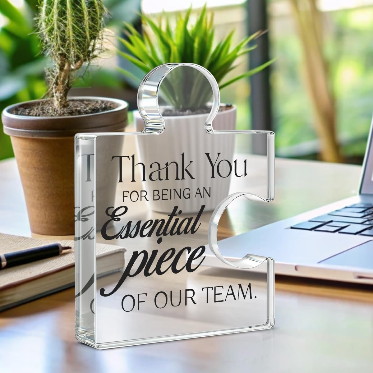 Team Appreciation Gifts for Employees, Thank You Gift for Coworkers, Best Teams Ever Gifts Thank You for Being an Essential Piece of Our Team Acrylic Puzzle Piece Plaque Office Decor